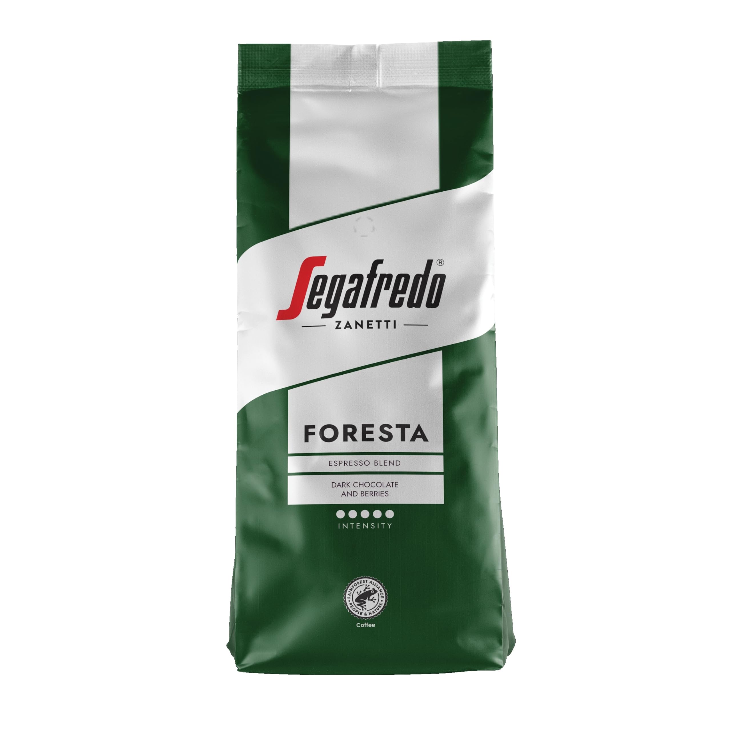 Segafredo Zanetti FORESTA Rainforest Alliance-zertifizierte Kaffeebohnen – 1 kg ganze Bohne