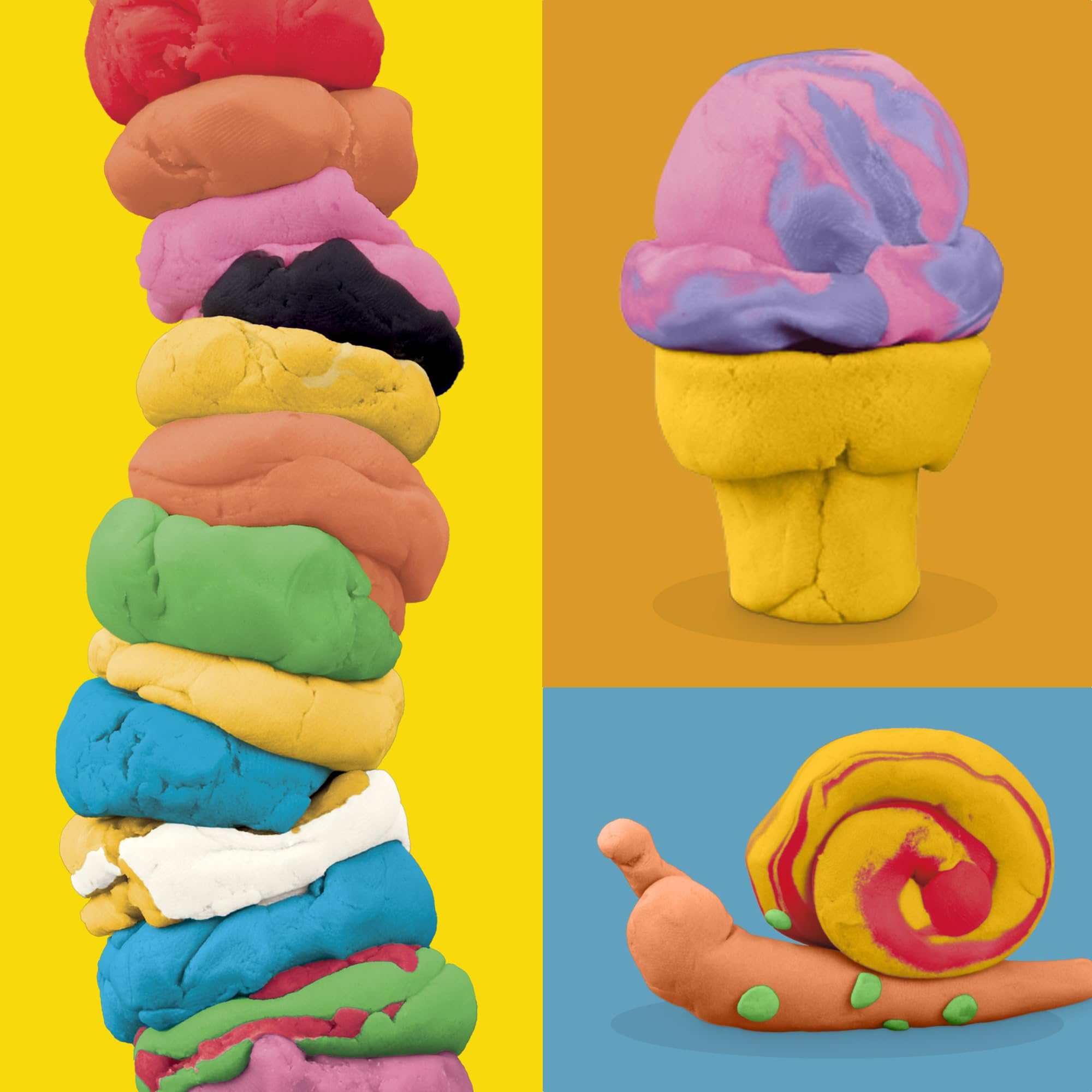 Play-Doh Lieblingsfarben 9er-Set mit 7 großen und 2 kleinen Dosen – Rot, Orange, Gelb, Grün, Blau, Lila, Pink, Schwarz, Weiß