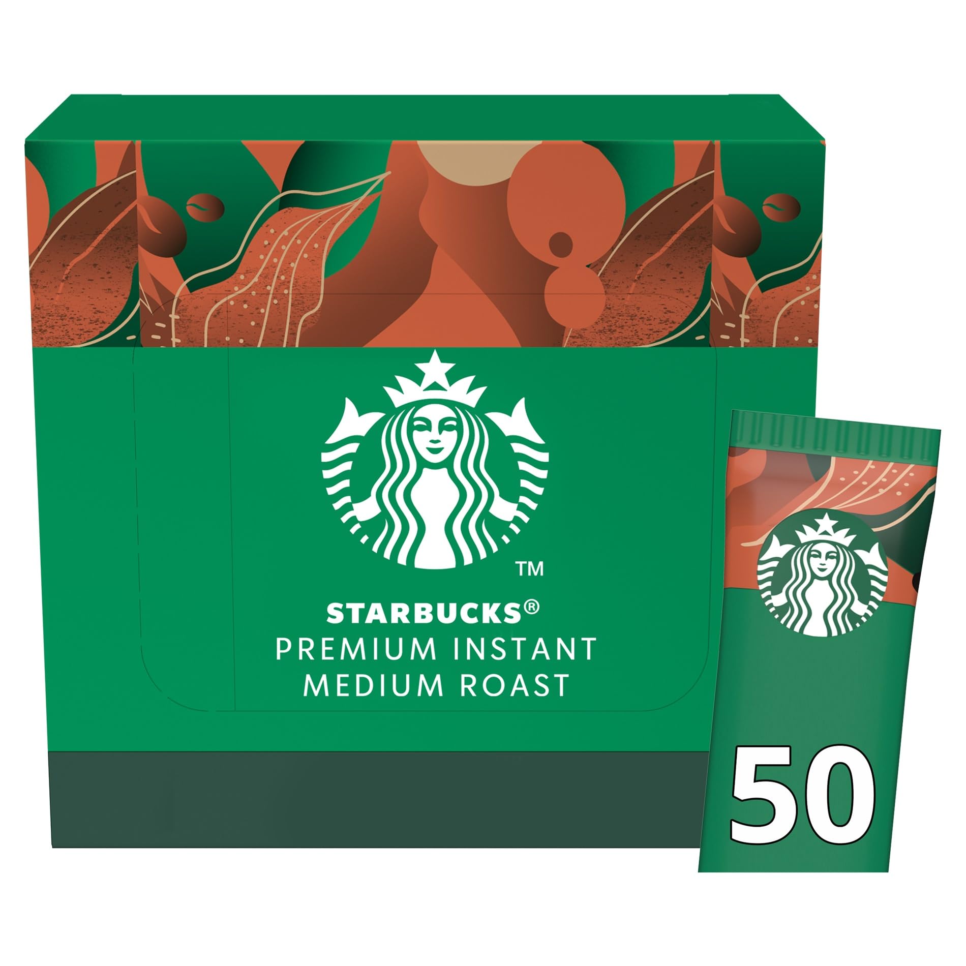 STARBUCKS Medium Roast Instant Coffee Sachets - 50 x 2.3g - 100% Arabica Latin American Blend