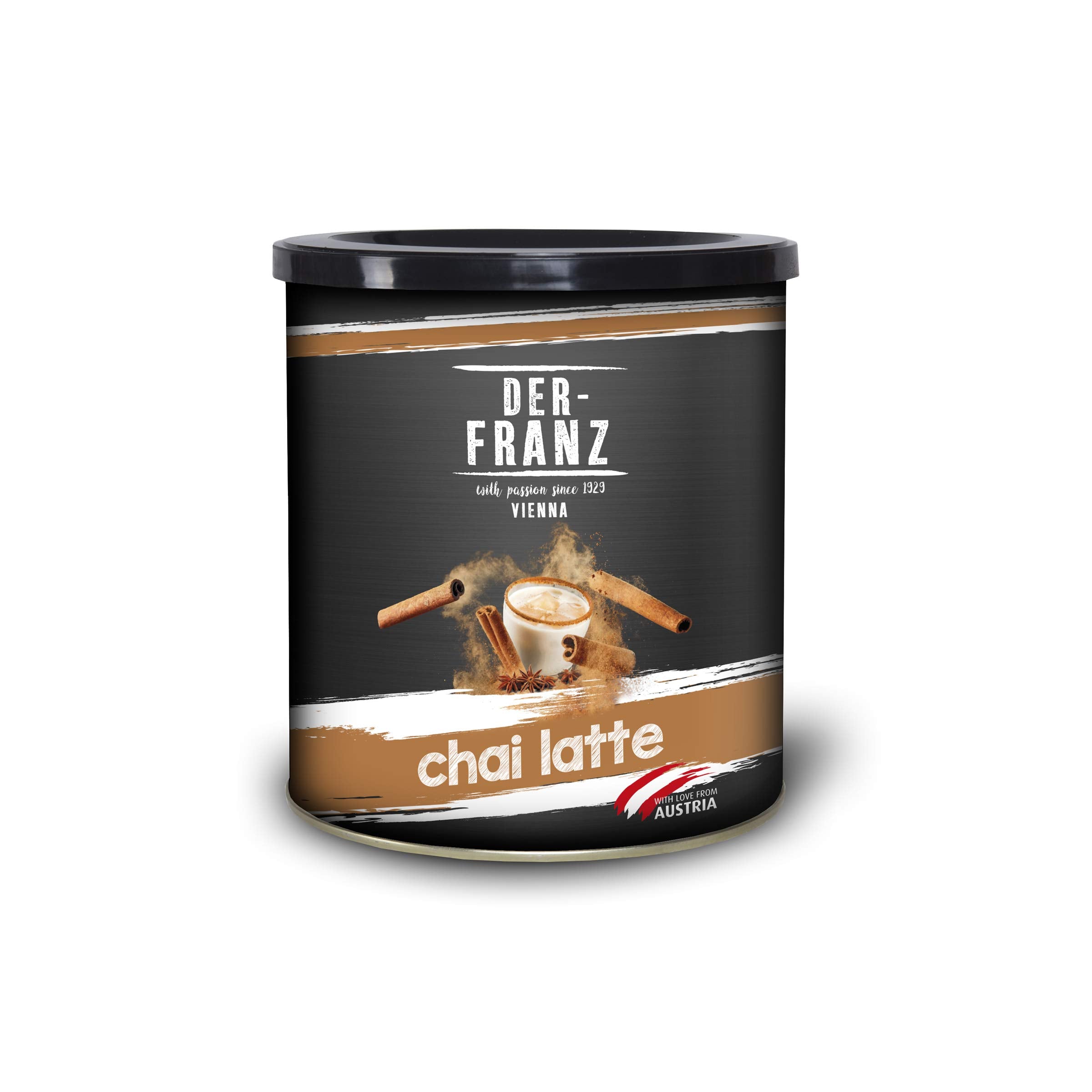 Der-Franz Chai Latte Powder, 500 g – Spiced Black Tea Blend with Ginger, Cardamom & Cinnamon
