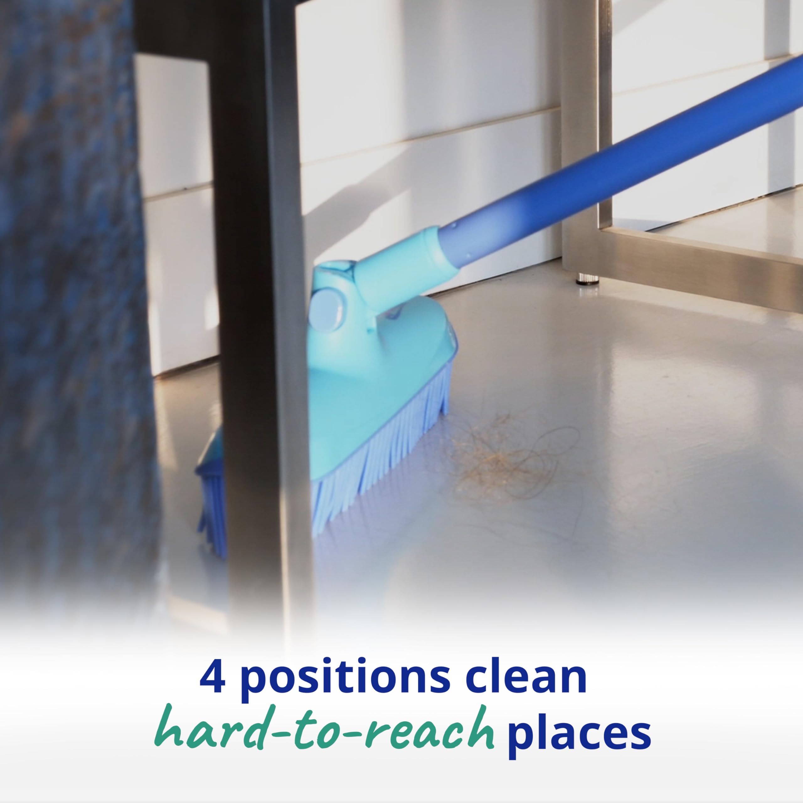 Spontex Catch & Clean Rubber Broom and Dustpan Set - 2X More Efficient | Adjustable Head 4
