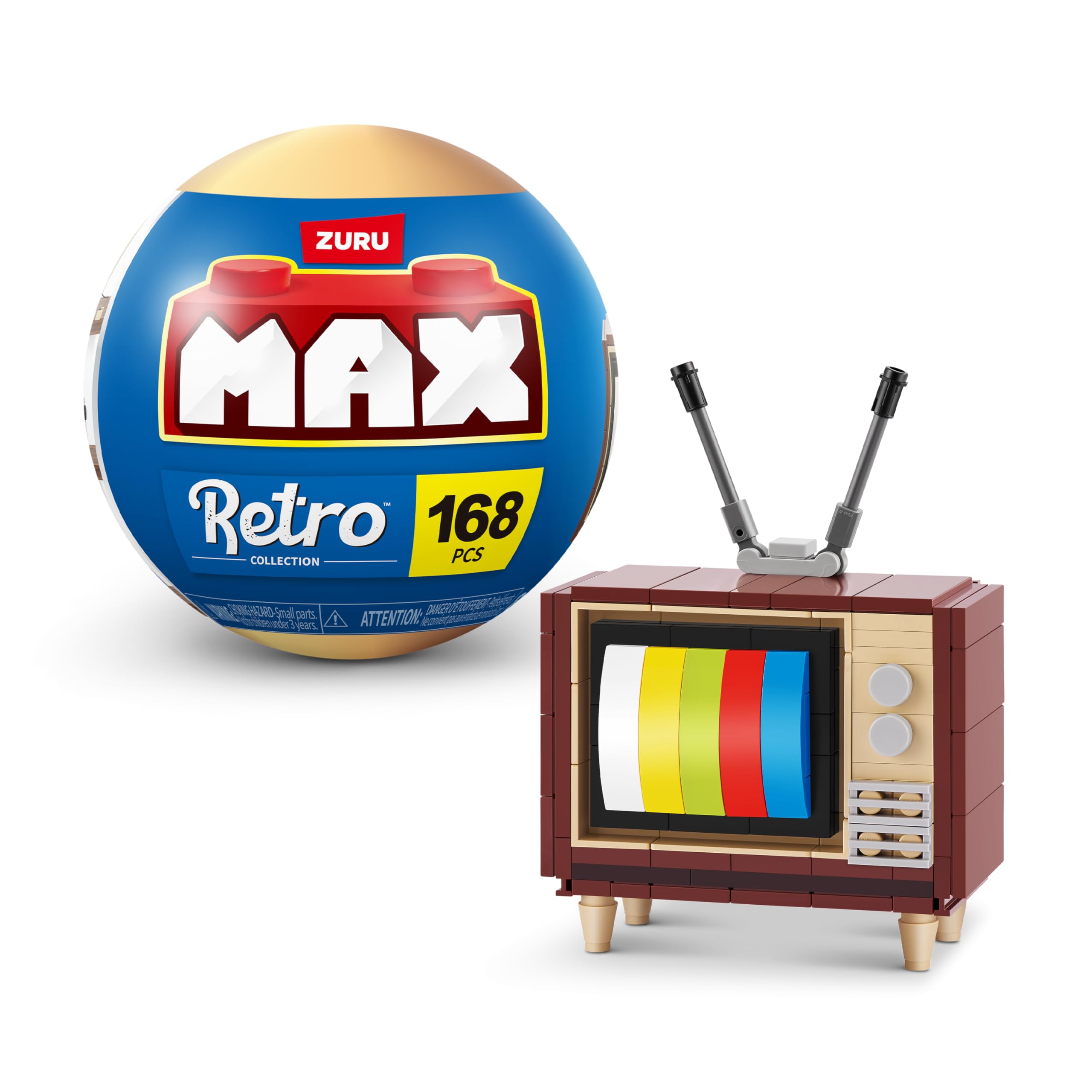 MAX Premium Retro Building Bricks - Television Model 83185H Building Set for Ages 3+