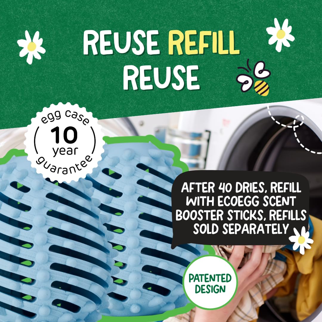 Ecoegg - Dryer Balls Fresh Linen Scented | Reduces Drying Time | Tumble Dryer Eggs