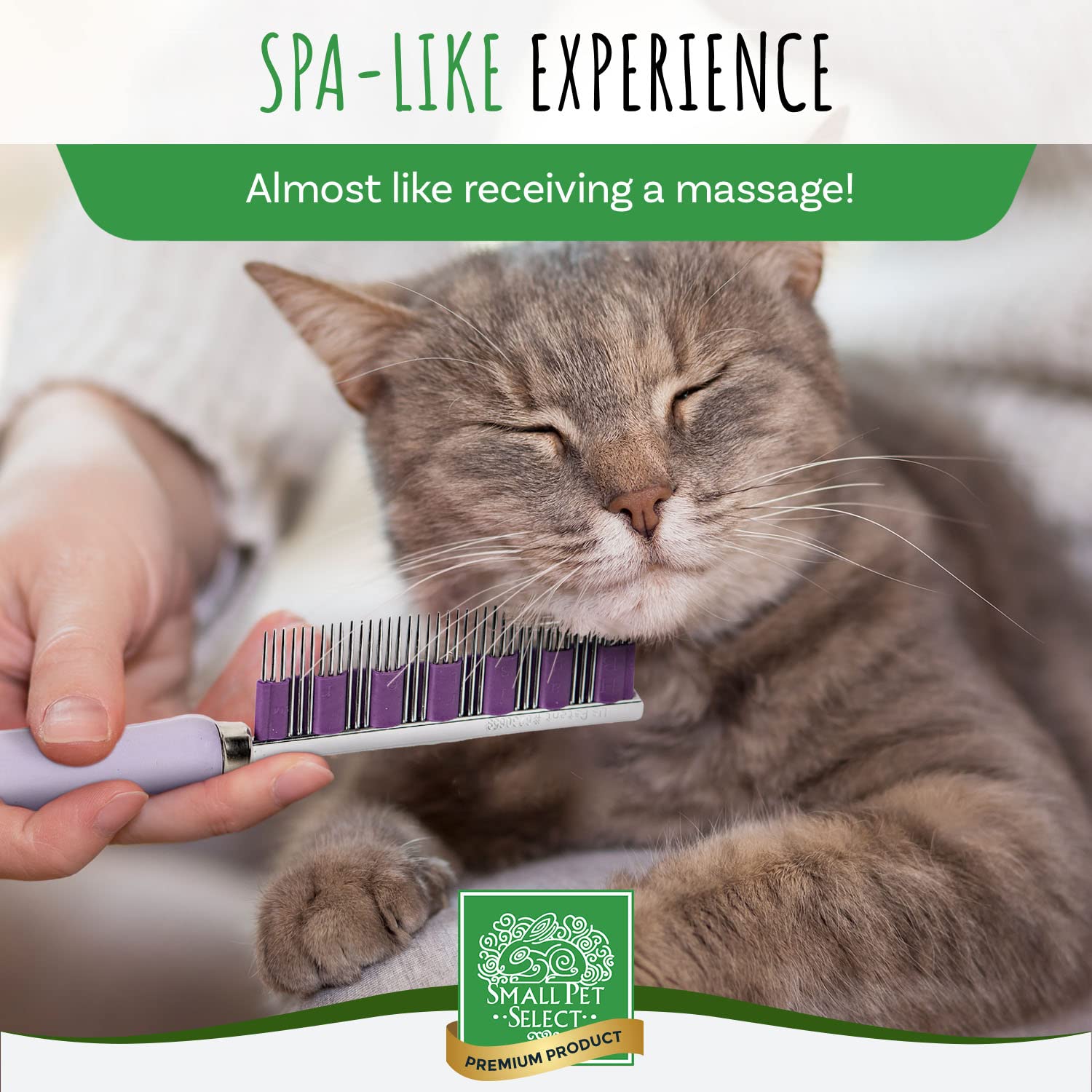 SMALL PET SELECT Hair Buster Comb - Removes Loose Hair | Ideal for Small Pets | Purple/Pink 4