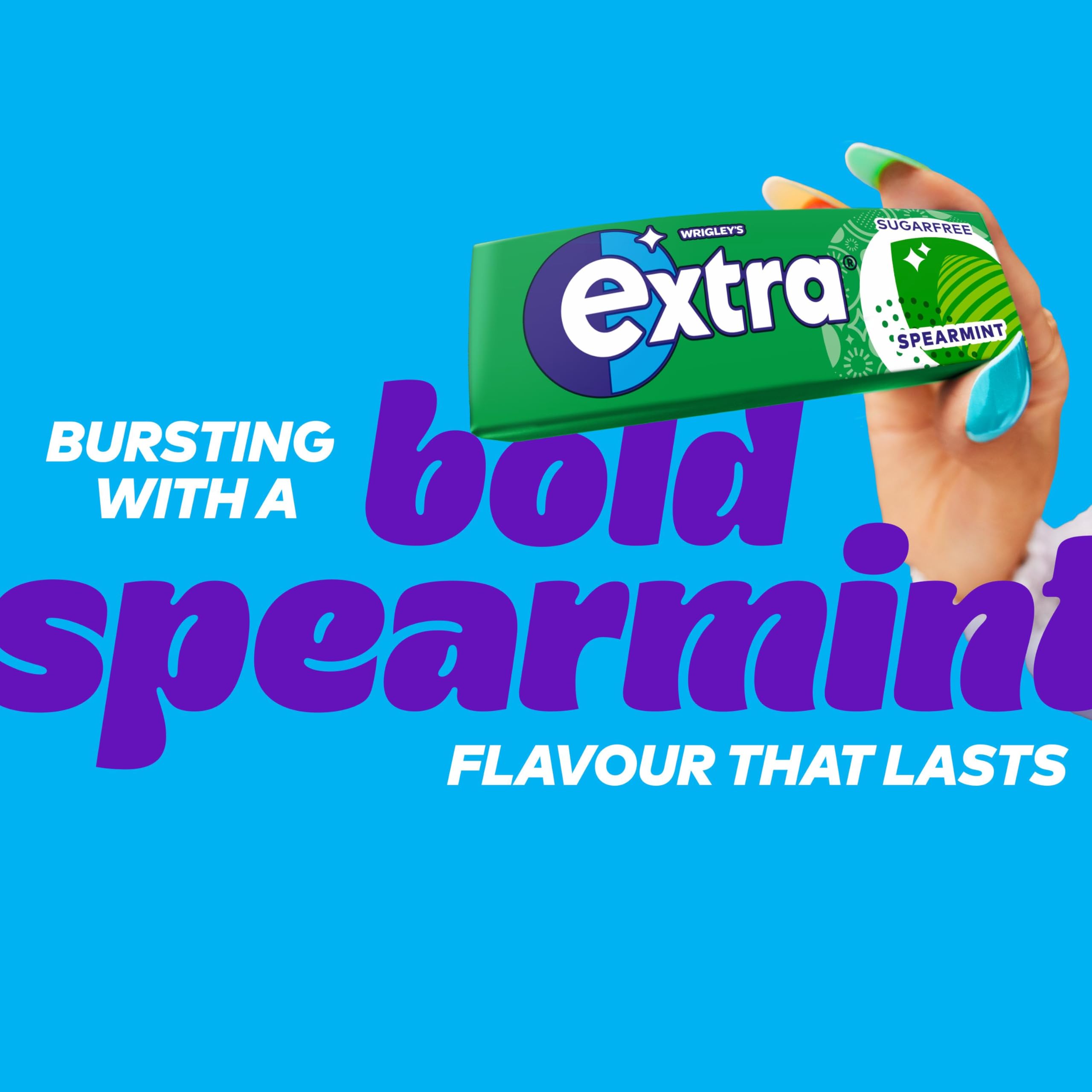 WRIGLEY'S EXTRA Spearmint Chewing Gum - Sugar-Free, 5 x 10 Pieces (50 Count)