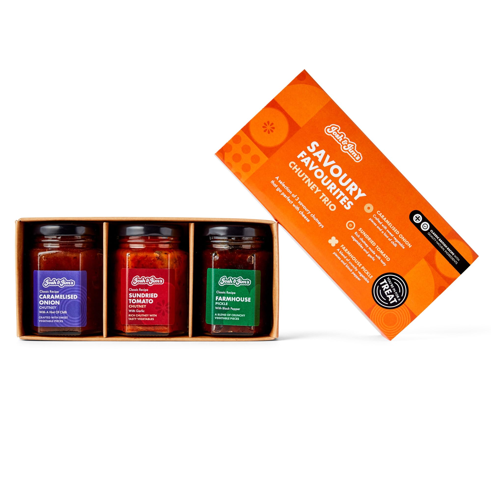 Josh & Jim's - Savoury Chutney Trio with Caramelised Onion, Farmhouse Pickle & Tomato Chutney 5