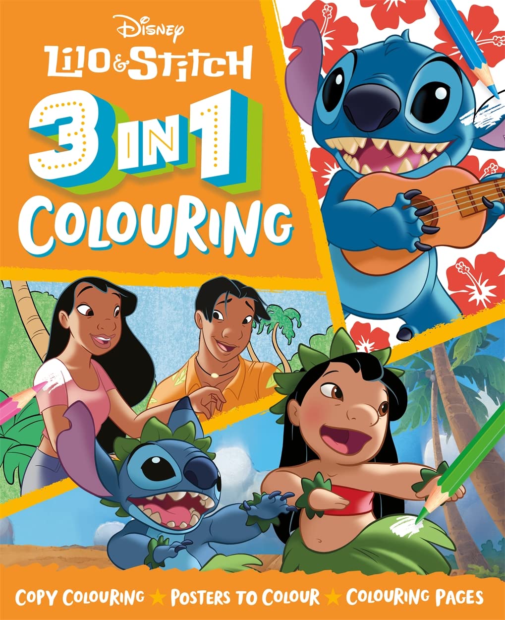 Autumn Disney Lilo & Stitch 3 in 1 Colouring Book | Ages 5-9 | Paperback 1