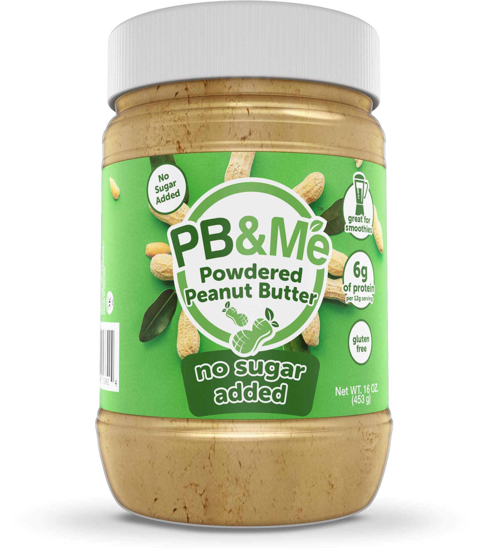 PB&Me Powdered Peanut Butter No Added Sugar 453g - Gluten Free, Non-GMO, Vegan