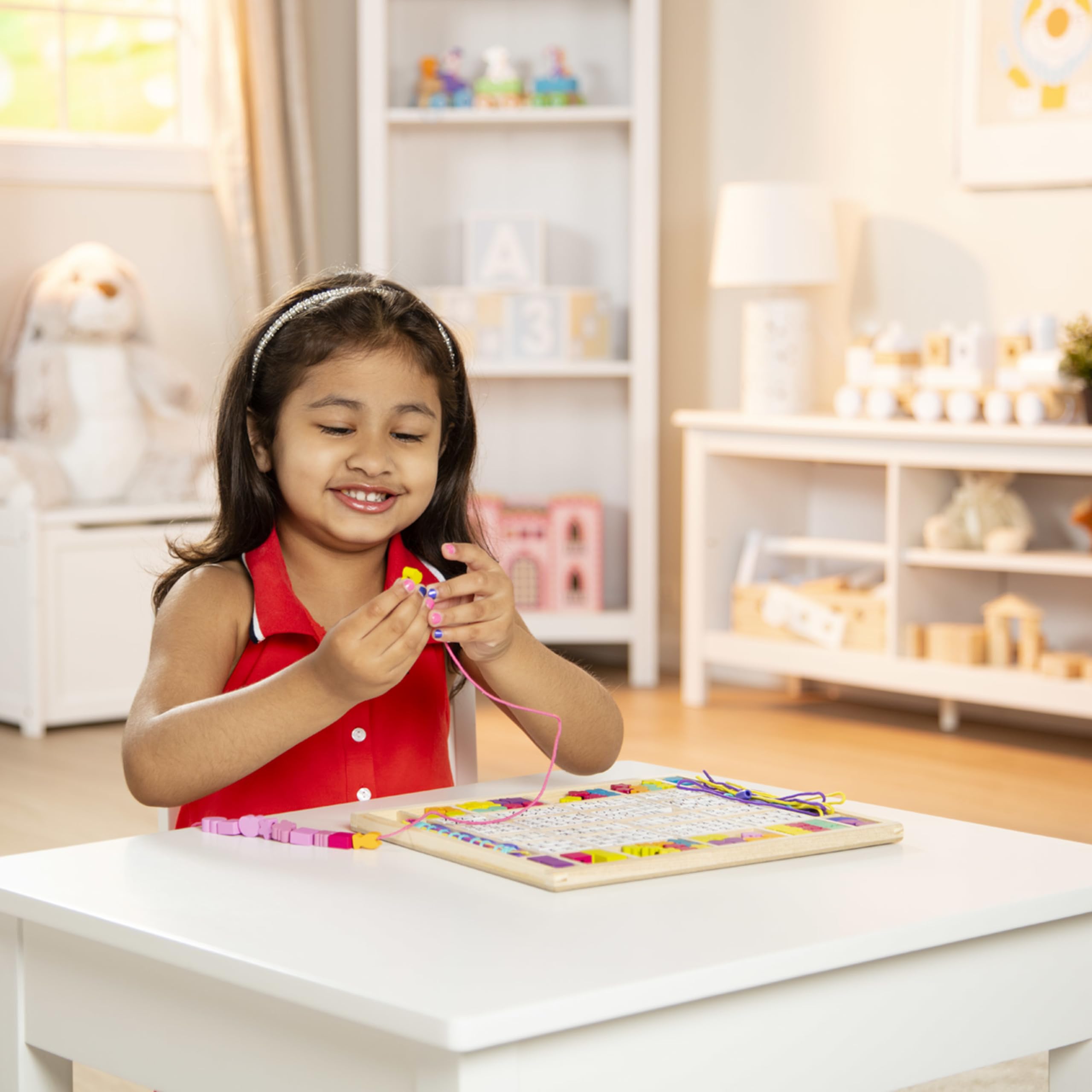 Melissa & Doug Wooden Stringing Beads - Arts & Crafts Kit for Kids 4+ 14