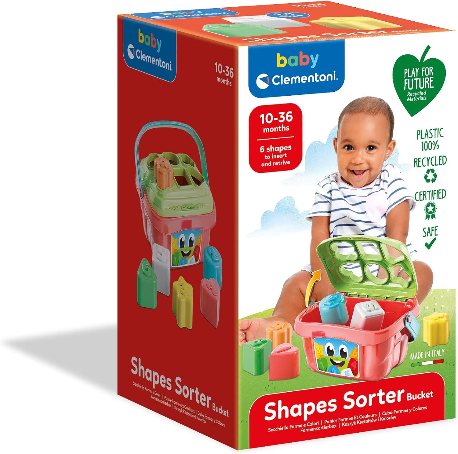 Clementoni Shape Sorter Bucket - Educational Toy for Toddlers 24 Months+ 5