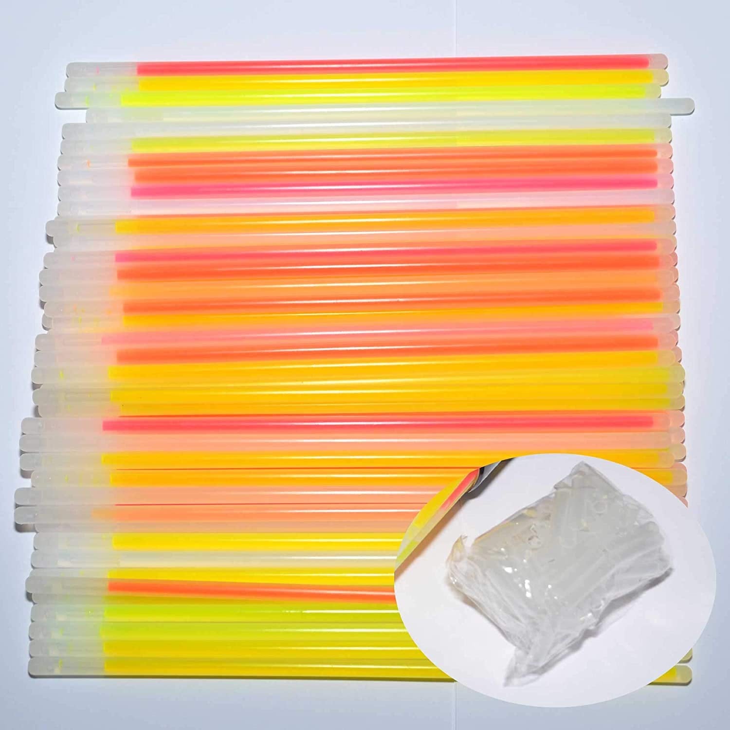 SHATCHI 200Pcs Glow Sticks with Connectors 8" Neon Party Kit for Bracelets, Necklaces, Rings – Halloween, Rave, Birthday, Camping 7