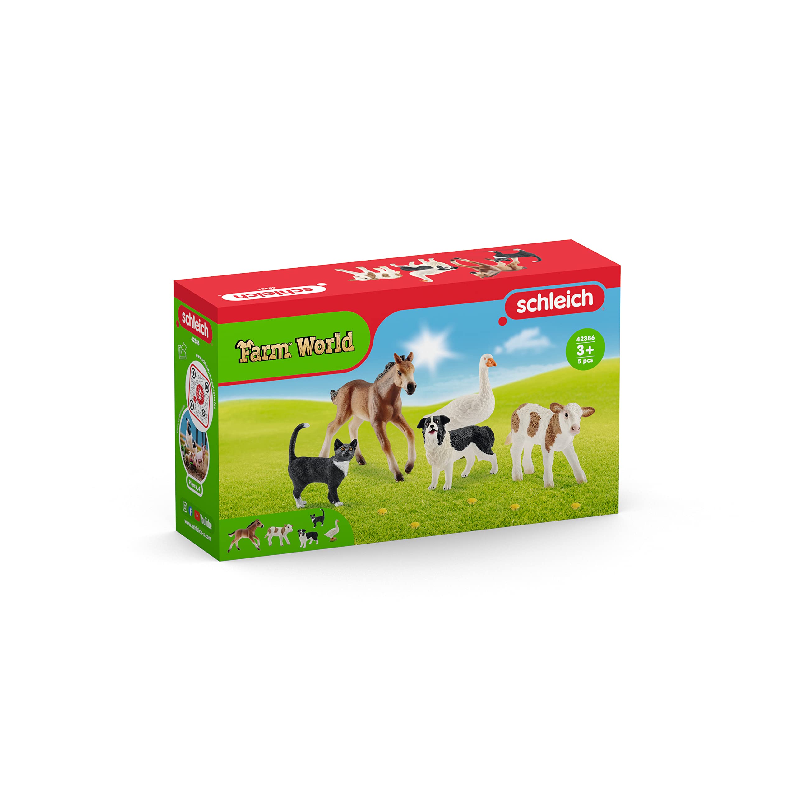 Schleich Farm World 42386 Assorted Farm Animal Figurines - Educational Playset for Kids 3+ 3