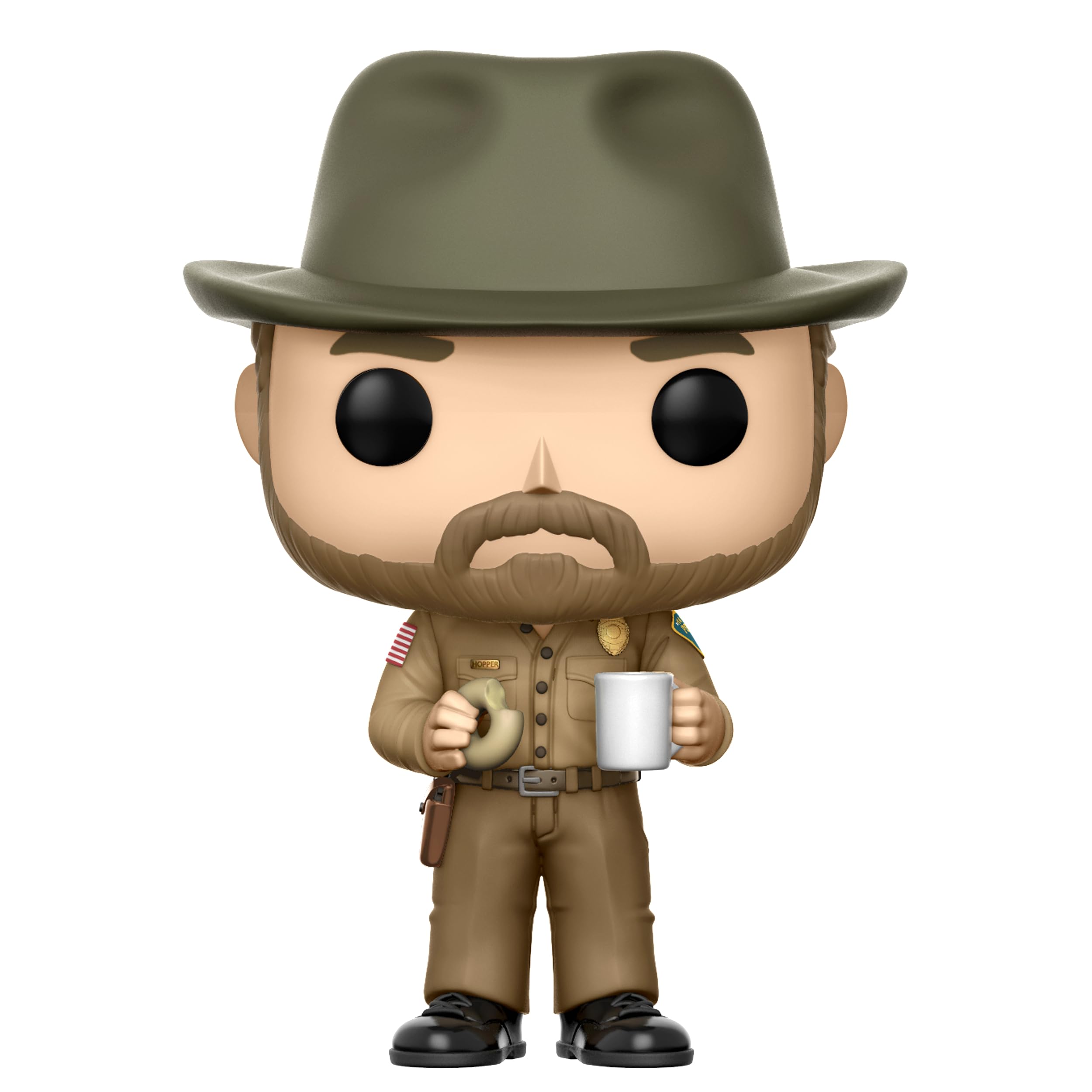 Funko Pop! Television: Stranger Things - Jim Hopper with Donut Vinyl Figure (14425) 9