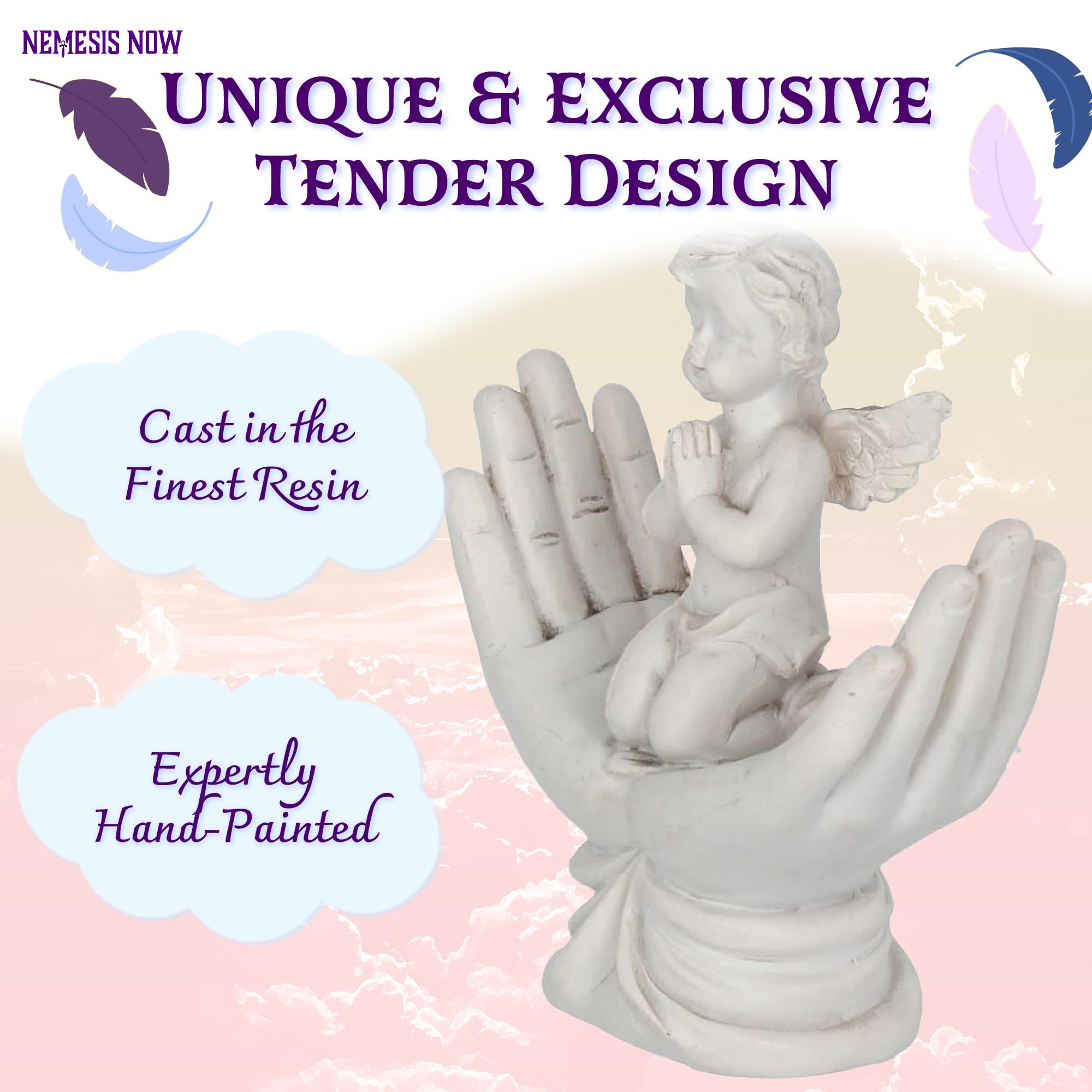 Nemesis Now Raised To Heaven Cherub Figur – Weiße Engelsstatue aus Kunstharz NEM3997 10
