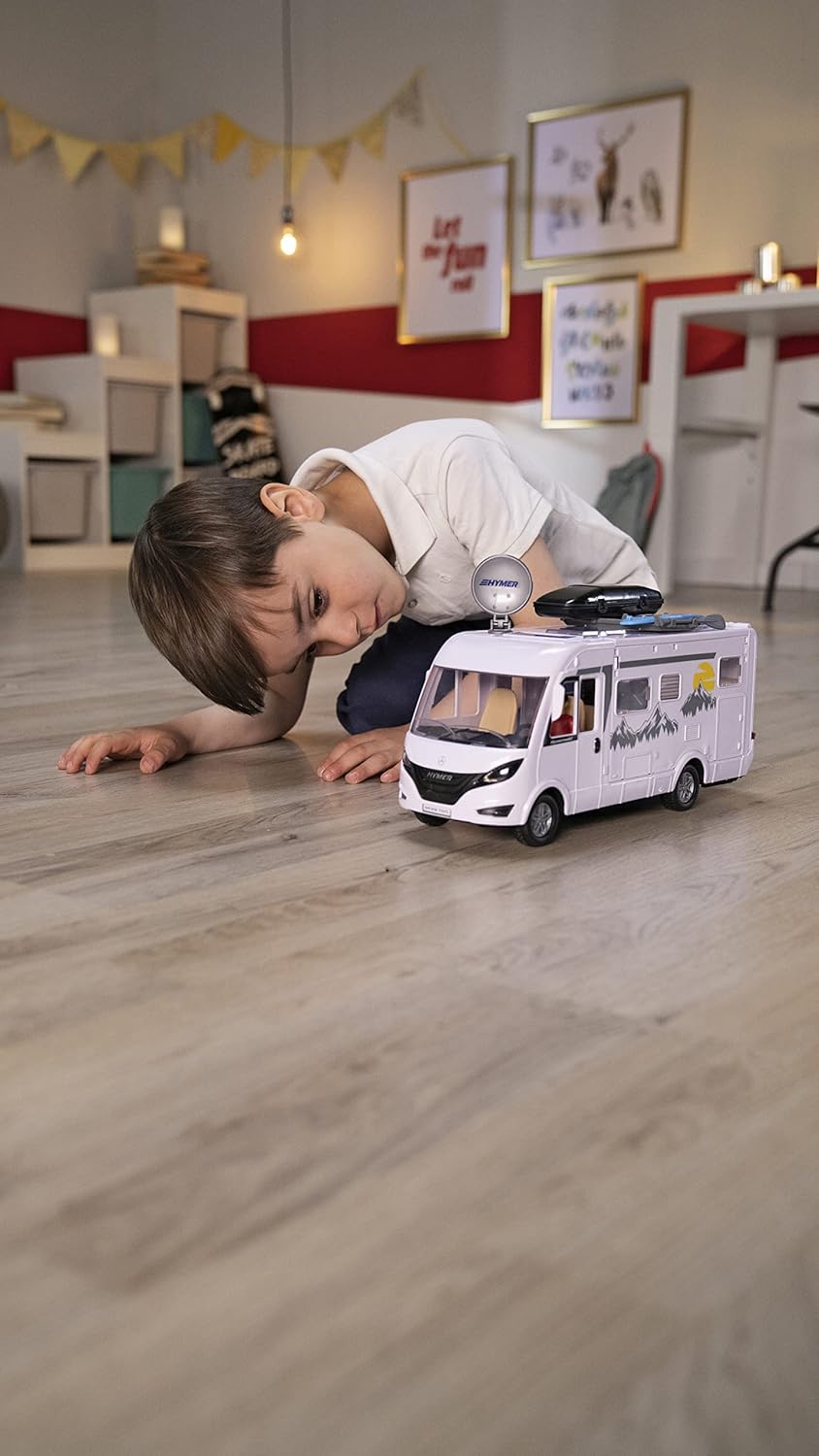 Dickie Toys 203837021 Caravan Playset - 30 cm Folding Camping Trolley with Lights & Accessories (White) 3