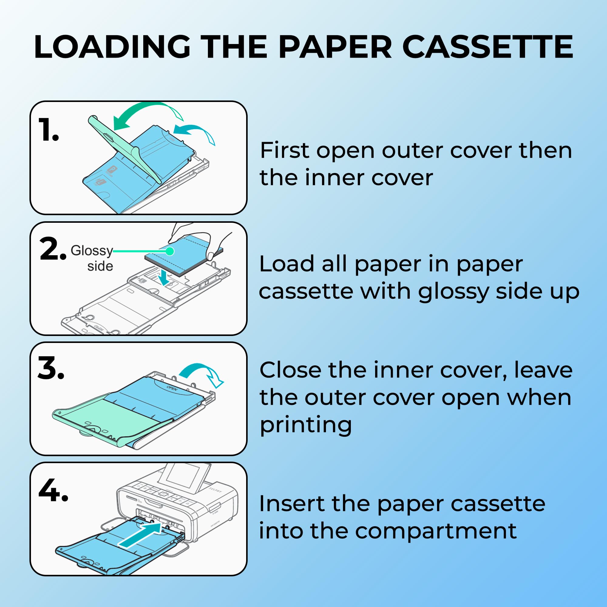 Double Dragon Photo Paper Ink Set - Replacement for Canon Selphy KP-108IN | 108 Sheets, 4x6" 3