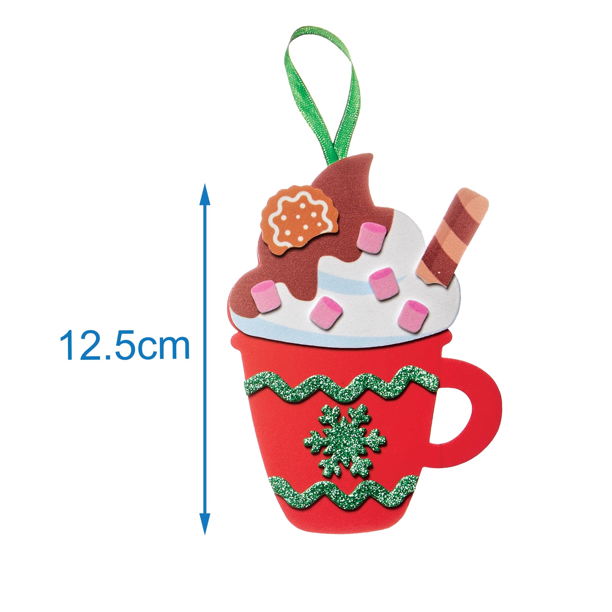 Baker Ross FN337 Hot Chocolate Christmas Mugs Decoration Kits - Pack of 8