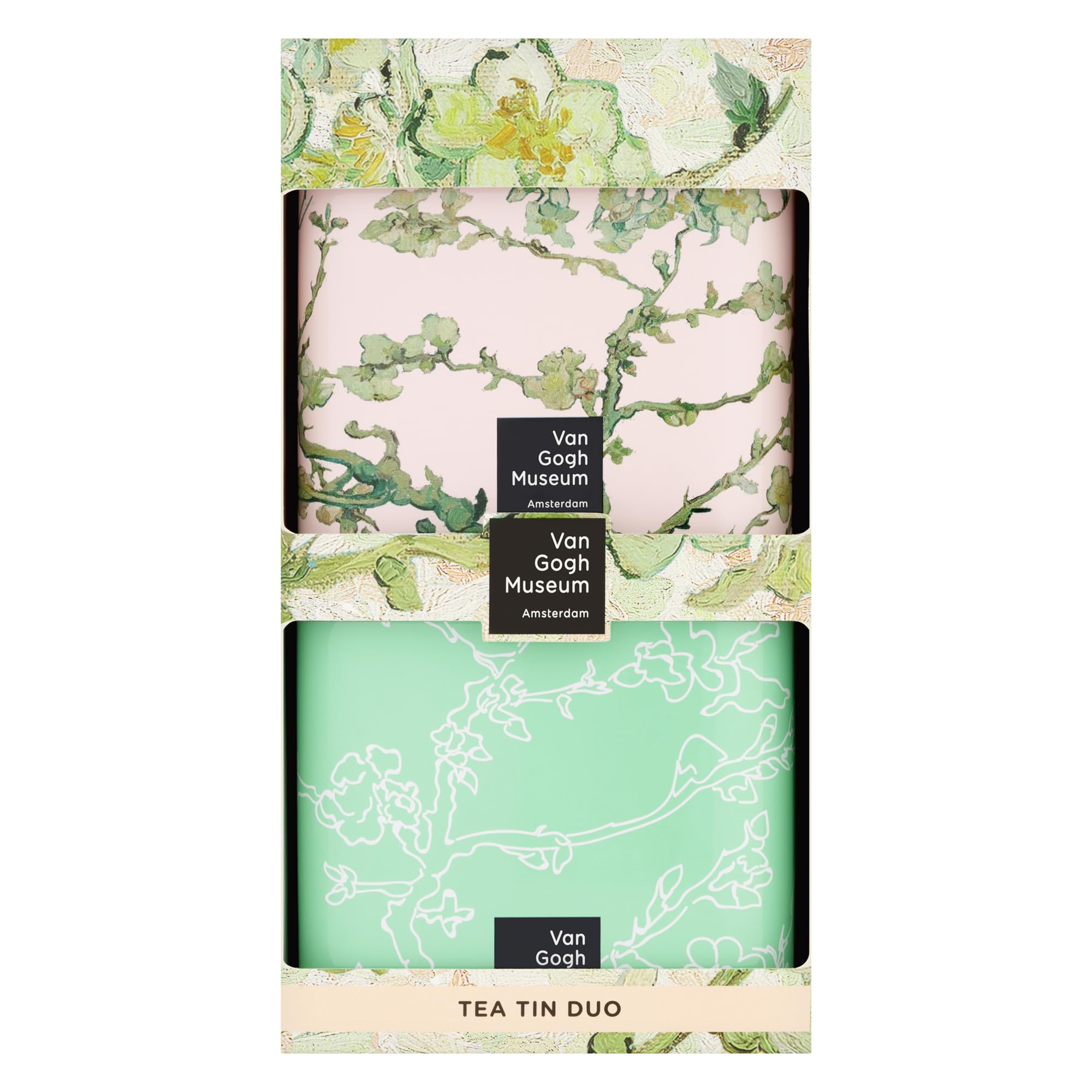 BEAMS INTERNATIONAL Van Gogh Museum Tea Caddy Tin Gift Set - 8 Tea Bags, Almond Blossom Artwork 1