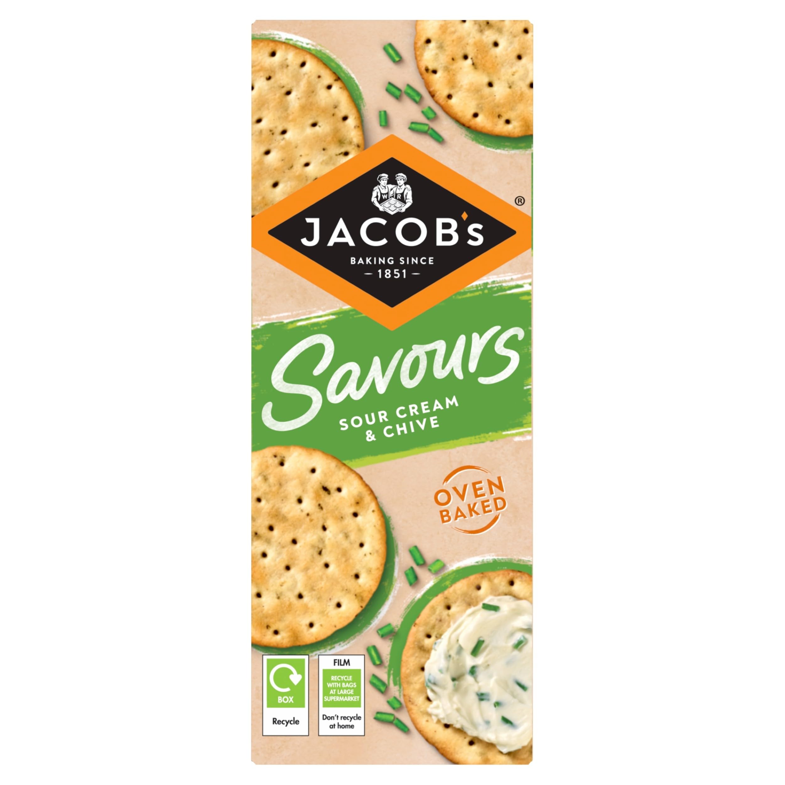 JACOB'S Mediterranean Rosemary Crackers Multipack - 5 x 38g Packs (190g Total)