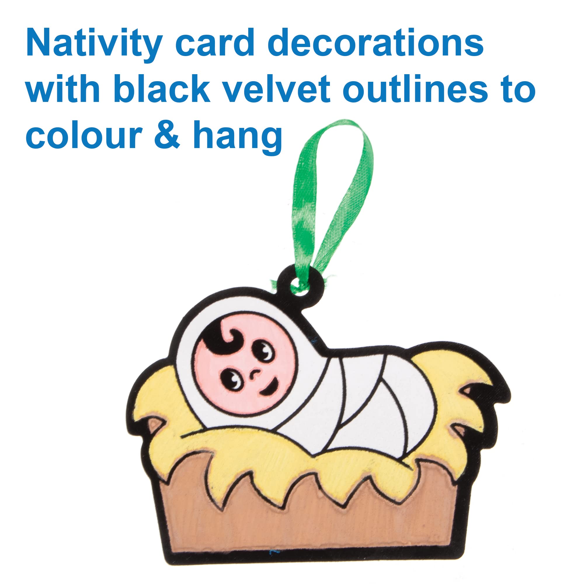 Baker Ross Nativity Colour In Decorations - Pack of 15 Christmas Craft Kit for Kids