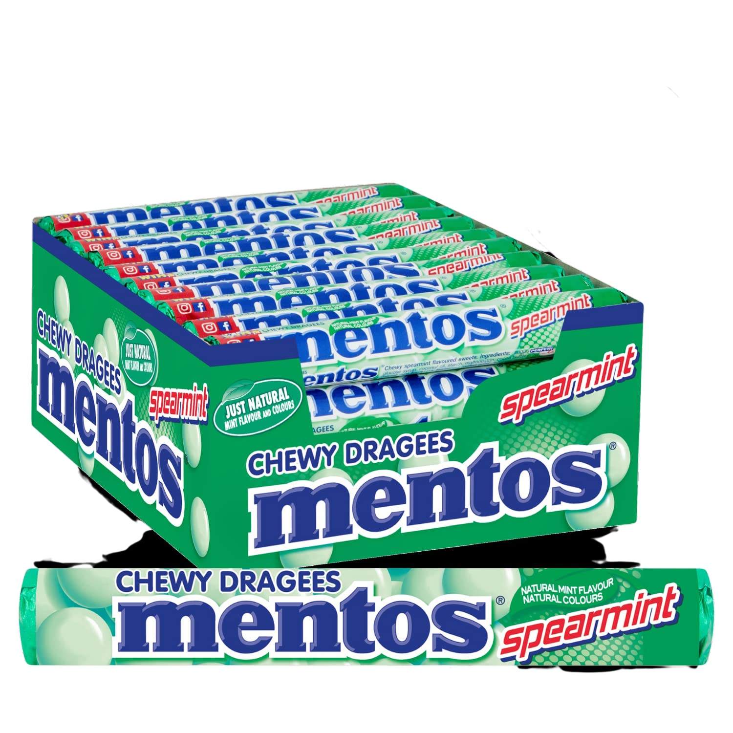 Mentos Spearmint Soft Mints - Refreshing Chewy Sweets with Natural Colours, Vegetarian Friendly - 40 Rolls 5