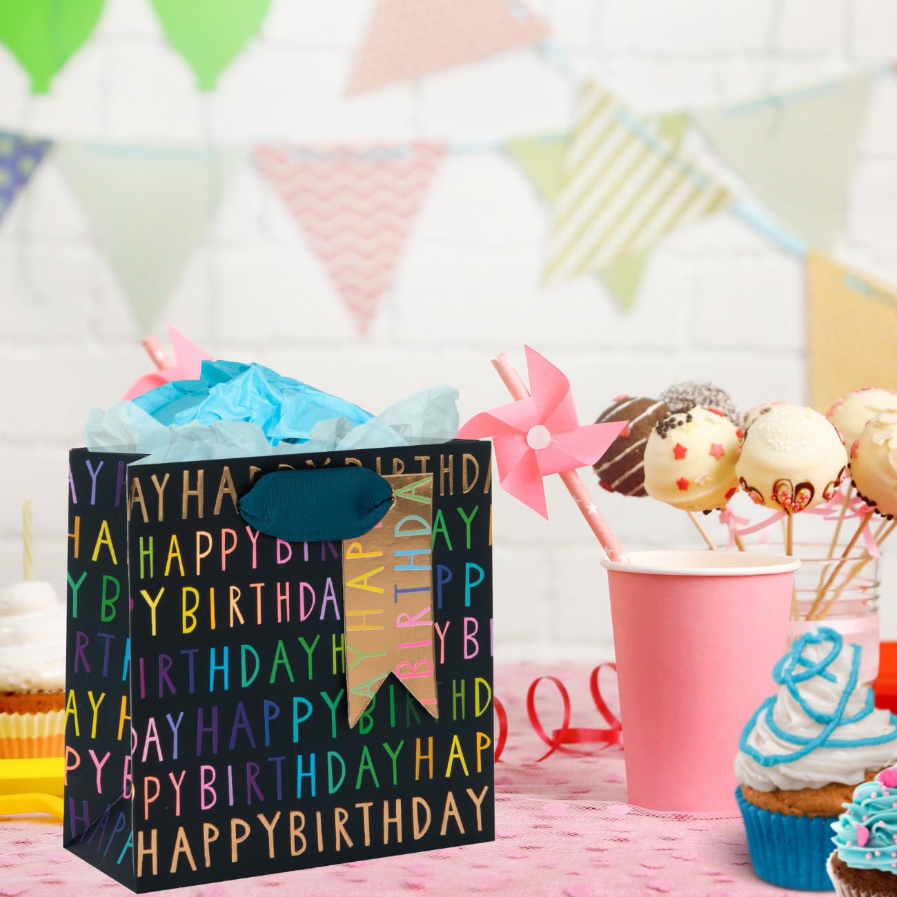Glick Luxury Small Birthday Gift Bag | 14 x 14 x 6 cm | 210 GSM Paper 3