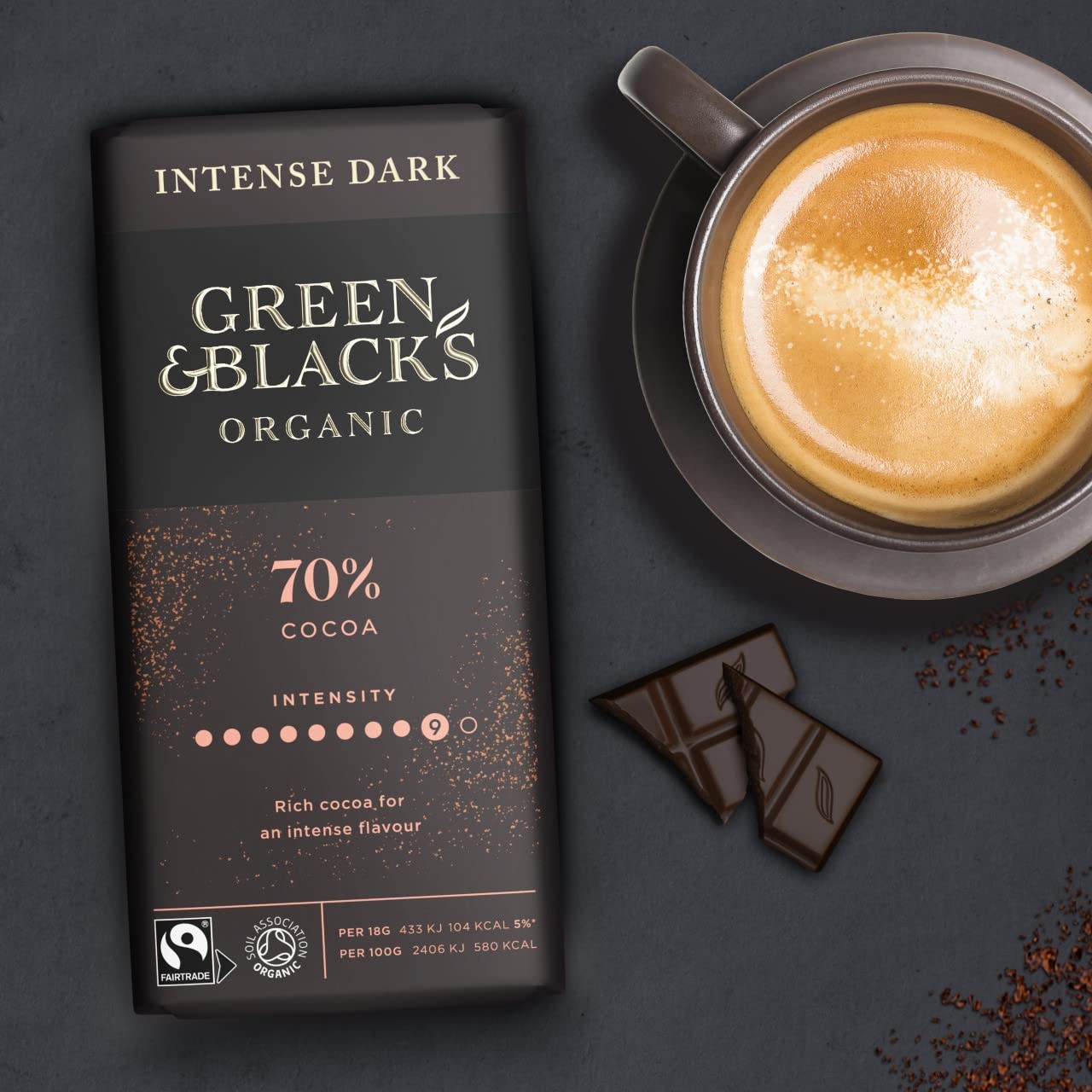 Green & Black's Organic 70% Dark Chocolate Bar, Rich & Intense, 90g (Pack of 15) 6