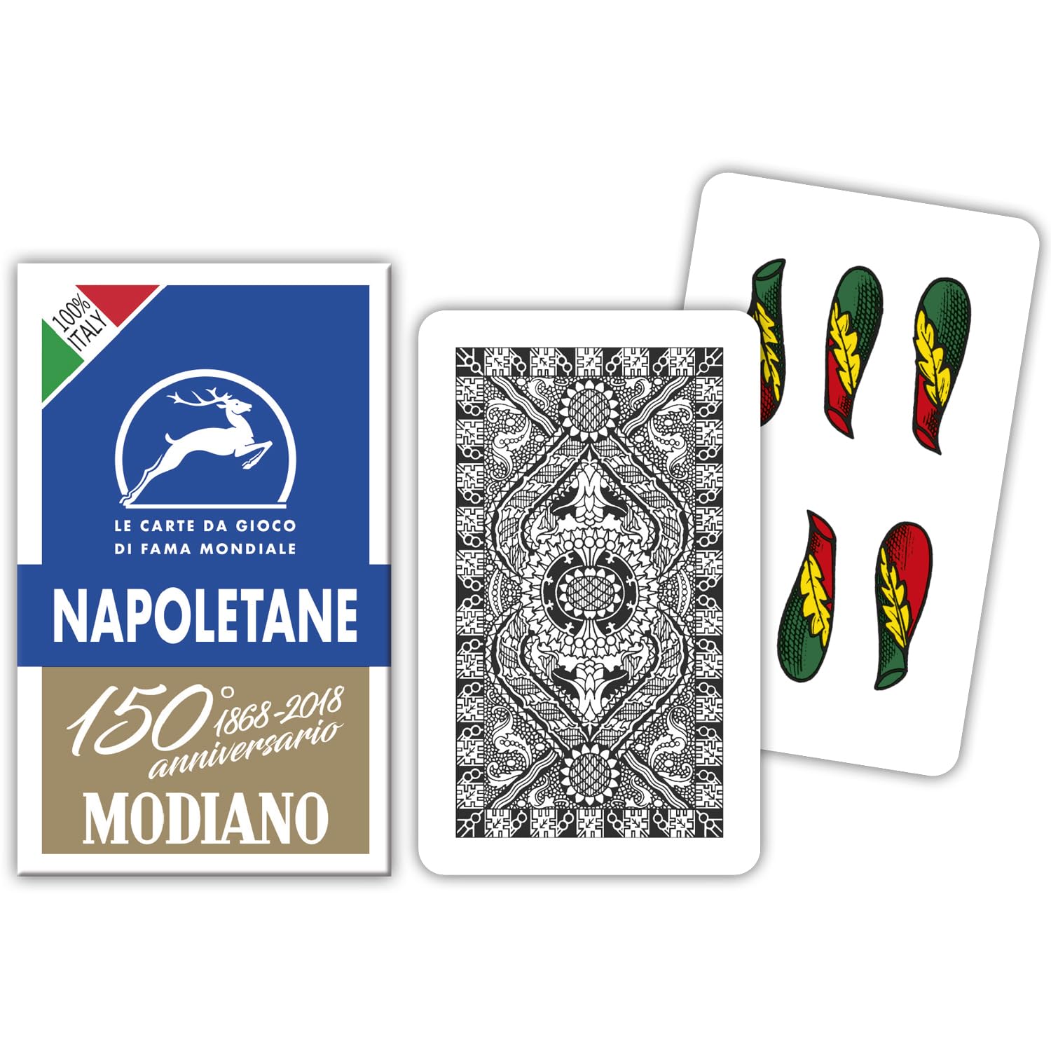 Modiano Le carte da gioco Napoletane del 150° anniversario - Reinforced Cardboard, Neapolitan Blue | Model 300081