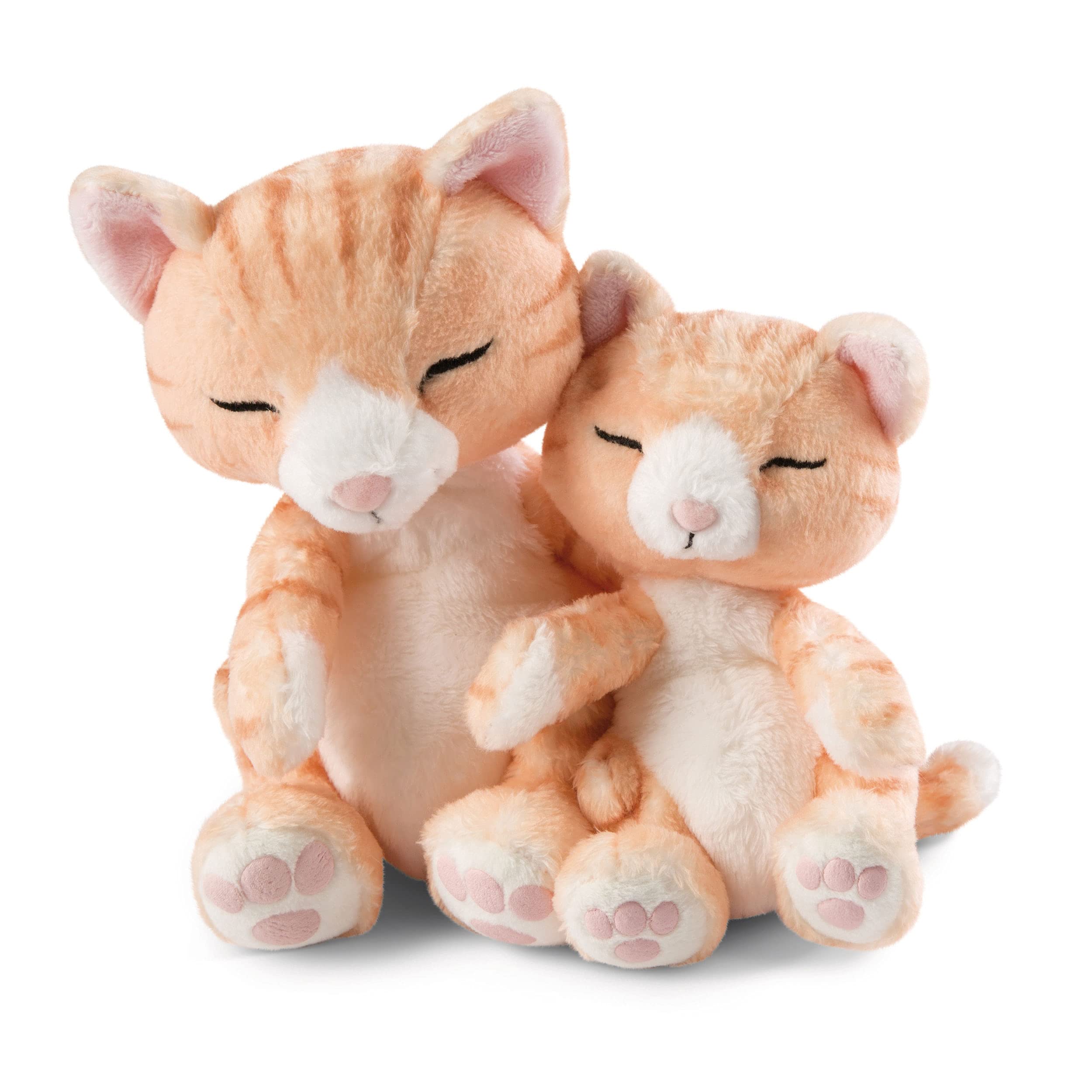 NICI Soft Toy Cat in Blue-Green Basket - Cuddly Plush Kitten for Babies & Kids