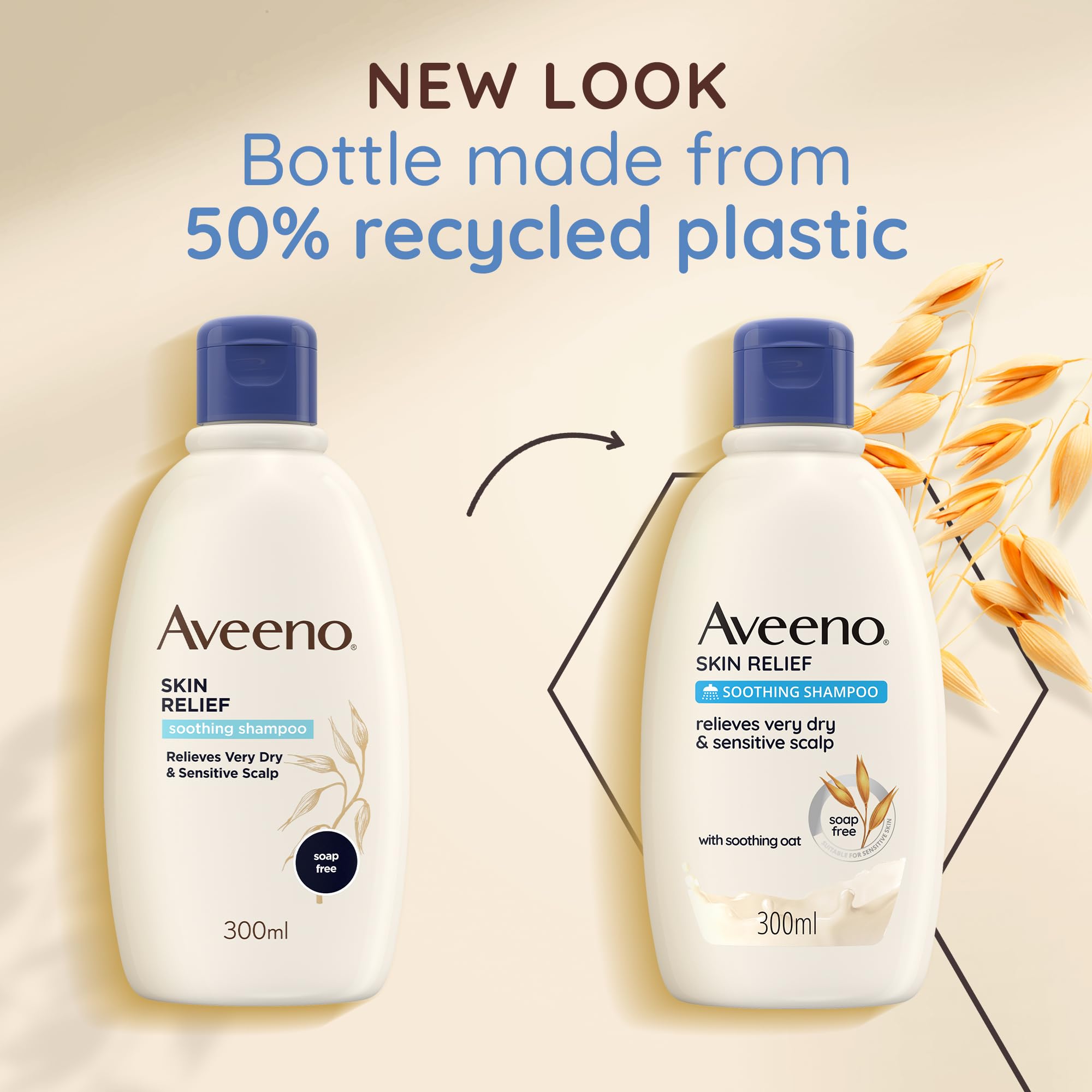 Aveeno Skin Relief Soothing Shampoo with Oat for Very Dry Sensitive Scalp & Fragile Hair, 300ml 2