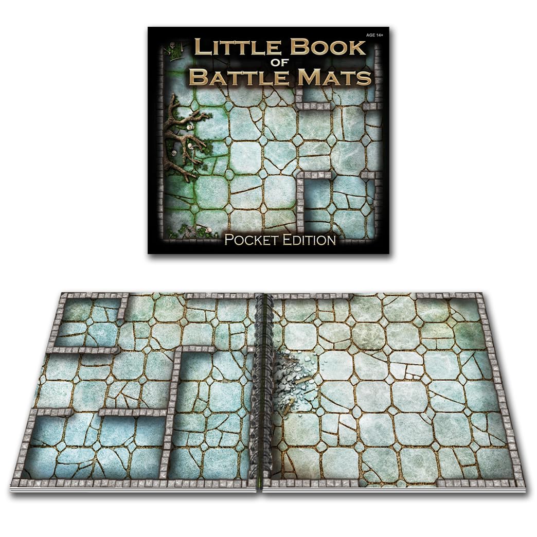 Loke BattleMats Little Book of Battle Mats Pocket Edition - 6x6 Inch RPG Map Book | Dry & Wet Erase Compatible | Ages 14+