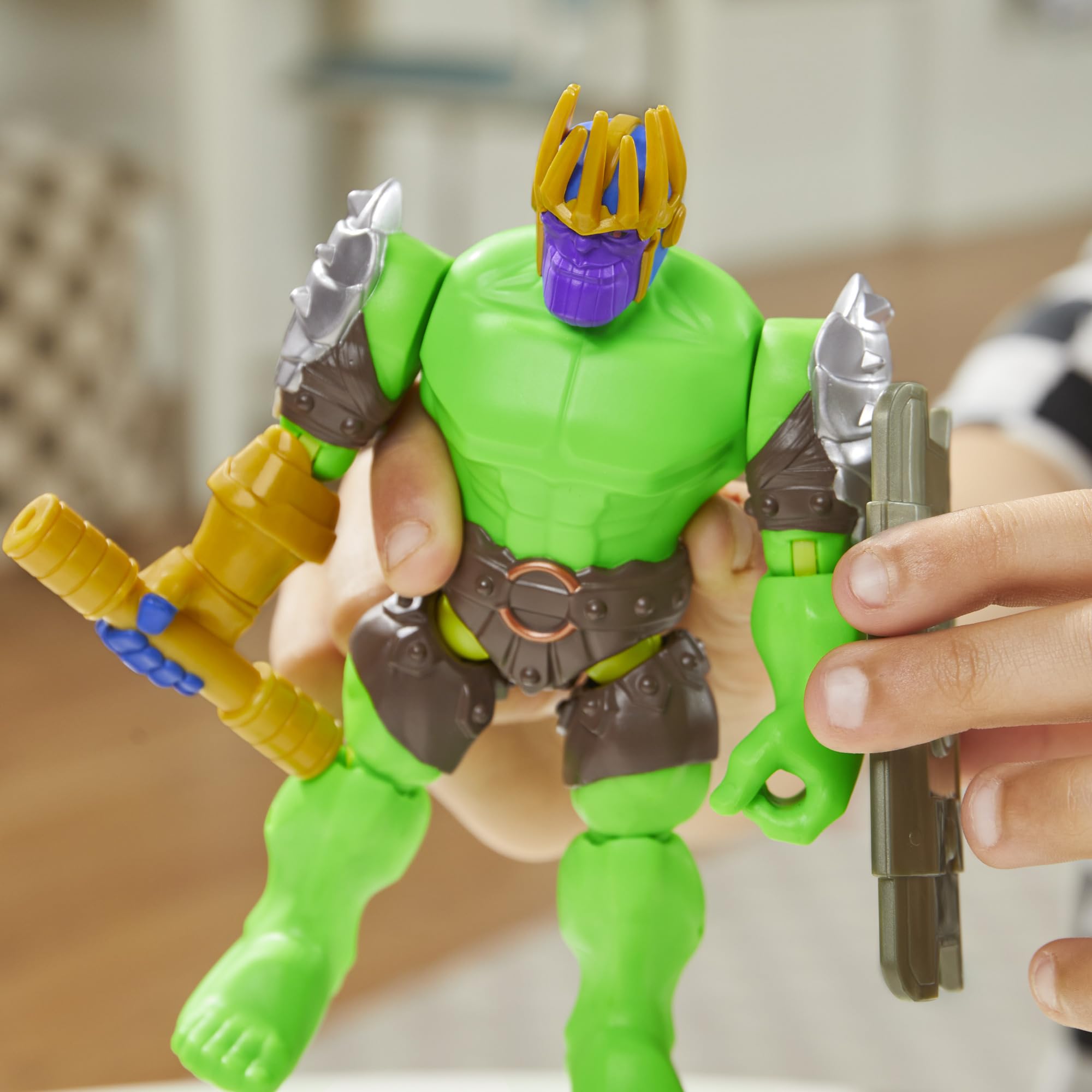 Marvel Press MixMashers Hulk Custom Deluxe Action Figure with Thanos Parts | 5-inch Scale | Ages 4+ 5