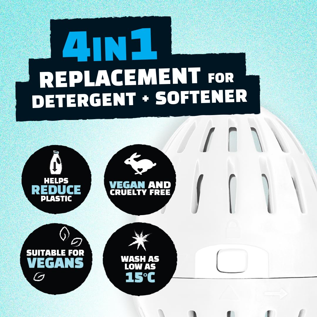 Ecoegg - Laundry Egg for Whites + Lights 4in1 Reusable Detergent Replacement 5