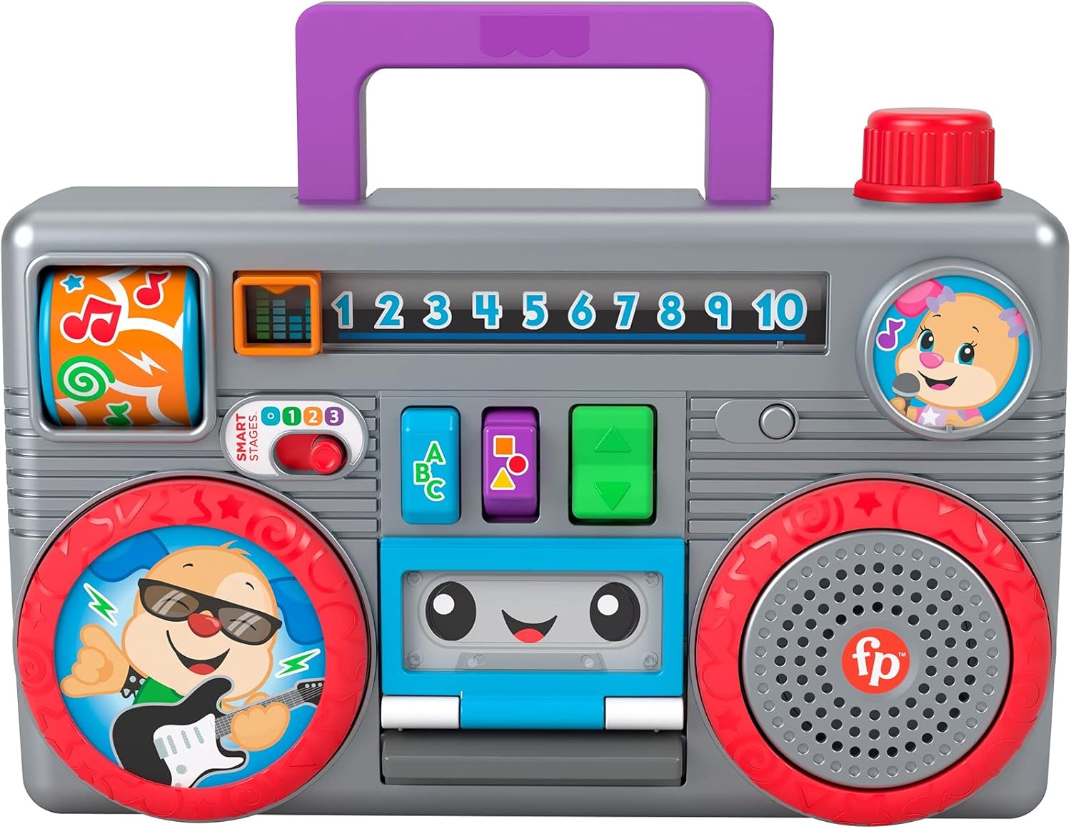 Fisher-Price Laugh & Learn Busy Boombox - Retro Musical Learning Toy for Ages 6-36 Months
