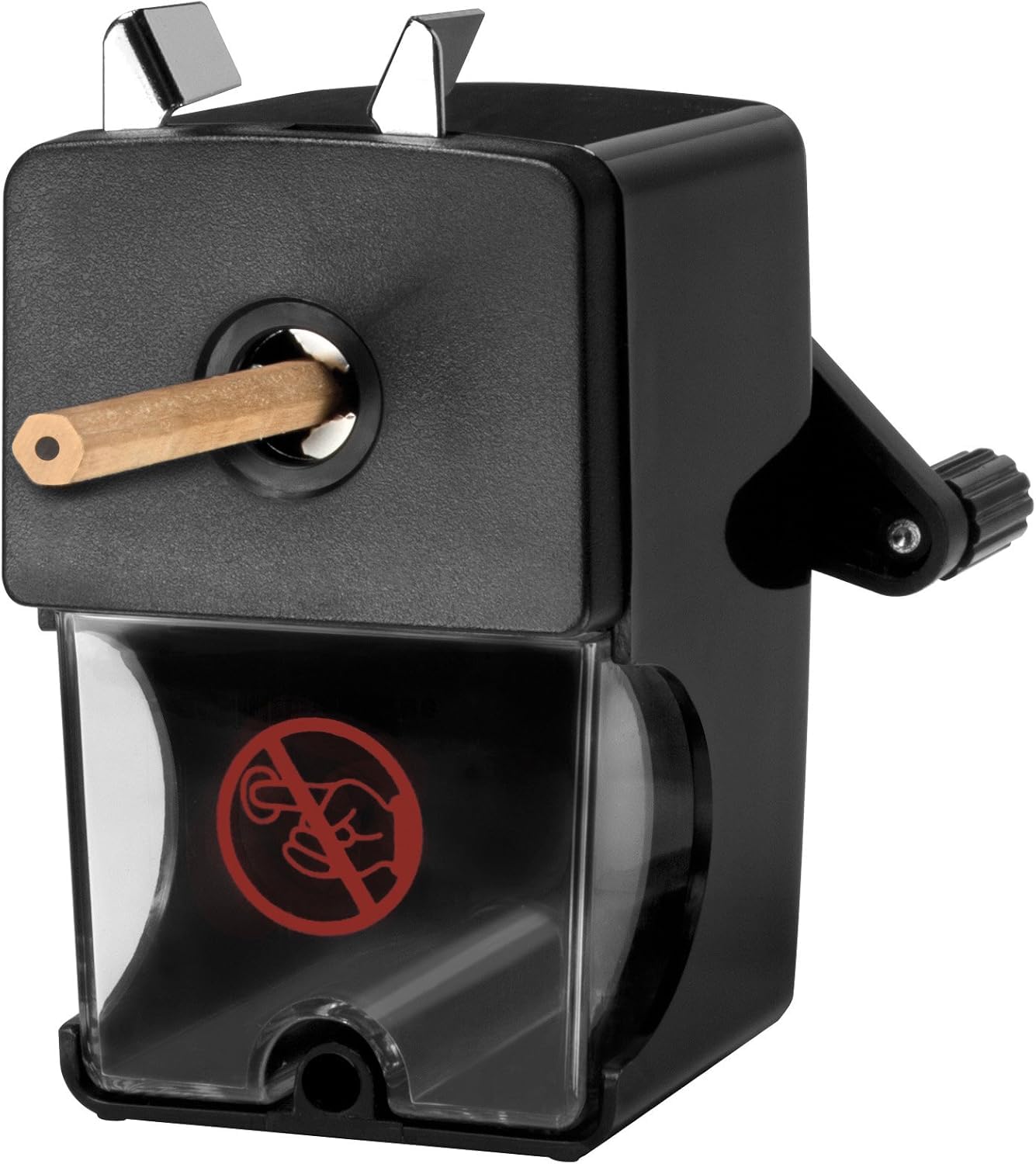 Westcott Manual Pencil Sharpener - Black, Table Clamp Fixture | Fits 7-12mm Pencils | Plastic Metal 1