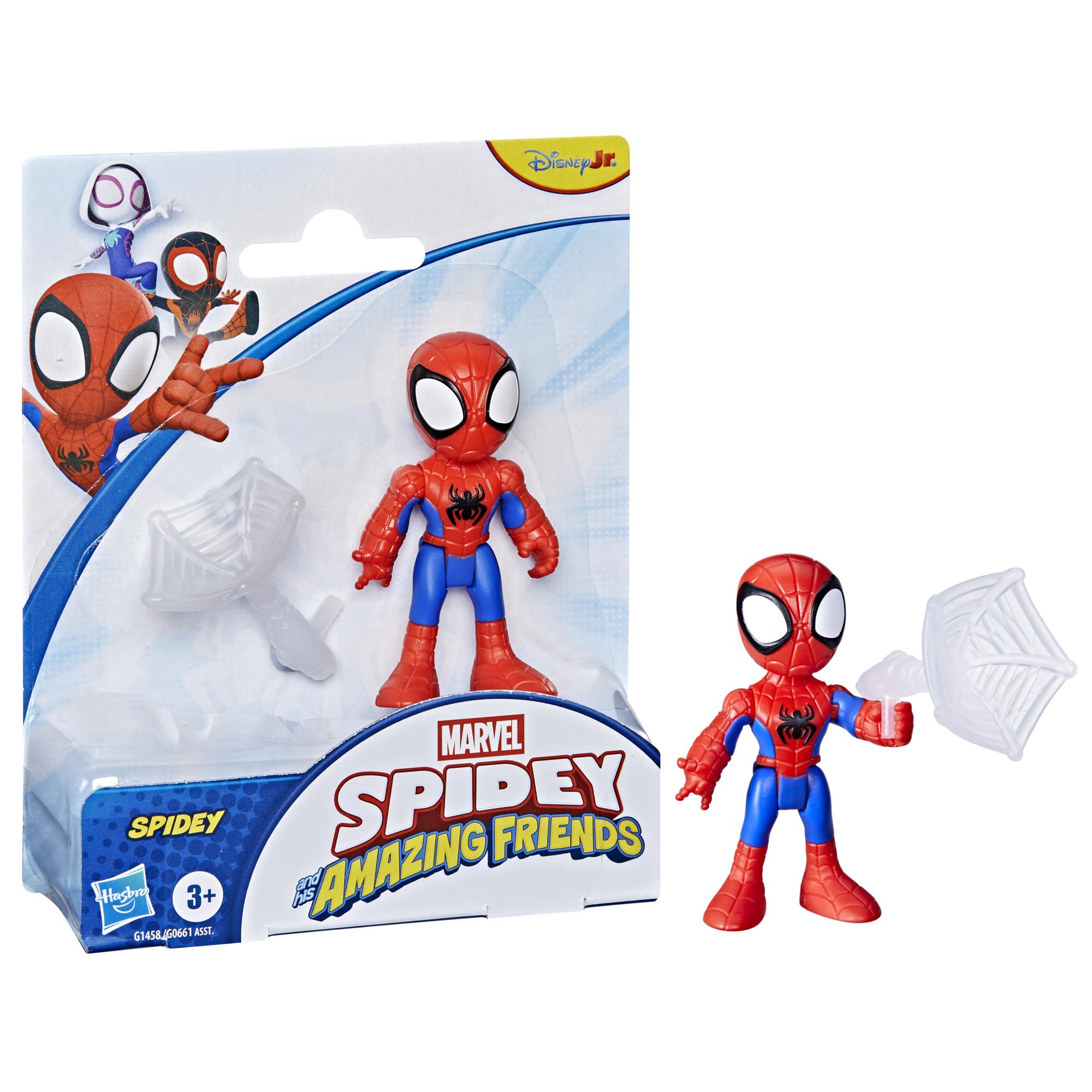 Marvel Spidey and his Amazing Friends Spidey Action Figure - 7.6 cm (3 inch) Poseable Toy with Web Accessory for Ages 3+