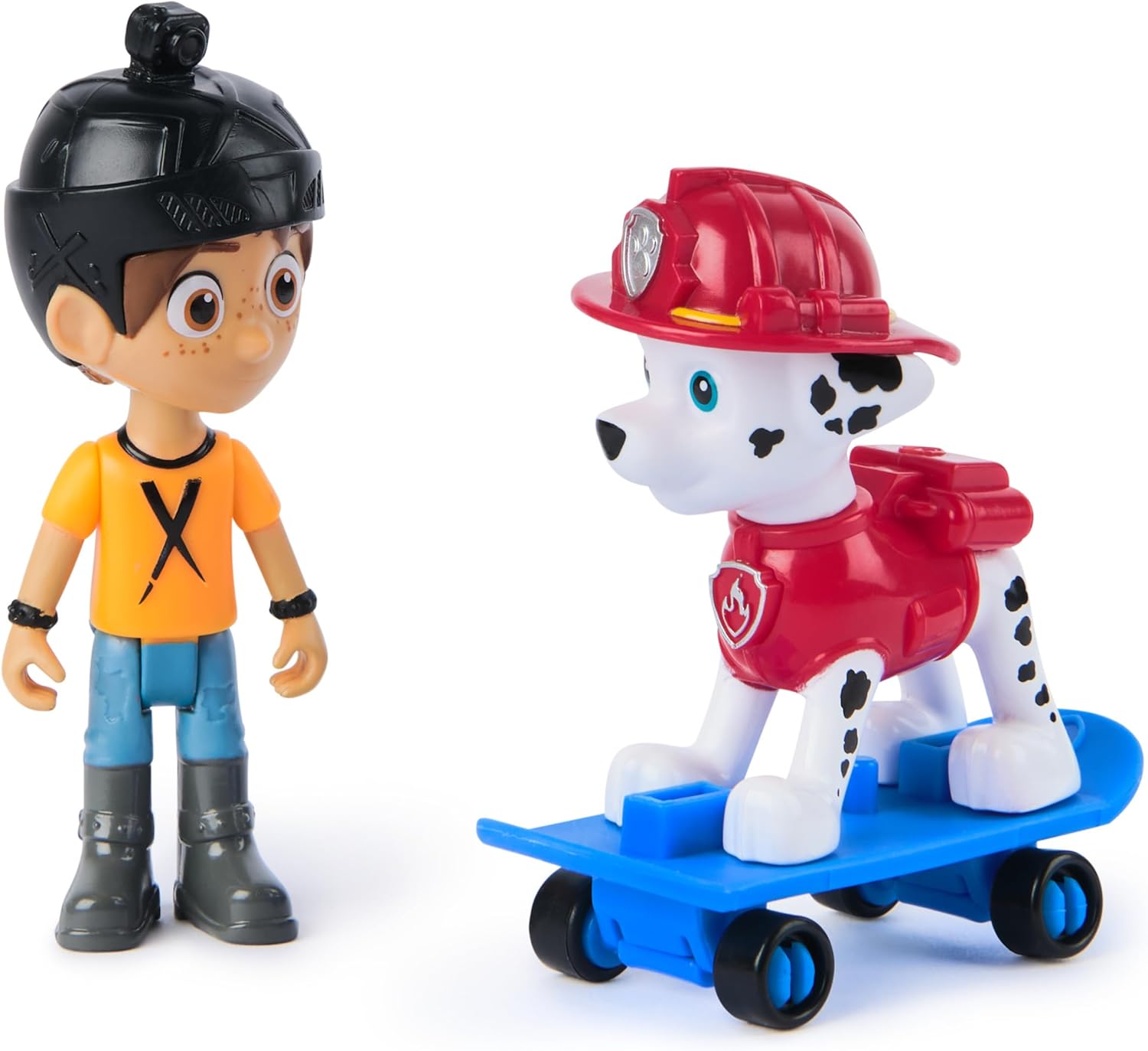 PAW Patrol Marshall and Daring Danny X Figures with Skateboard - Action Playset for Kids