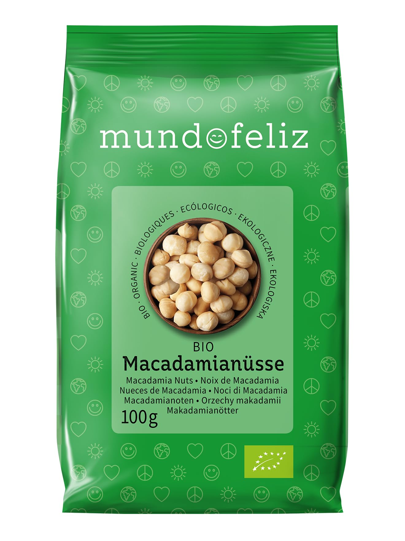 Mundo Feliz Organic Raw Macadamia Nuts - 5 x 100g Pack | Unsalted | Vegan 1