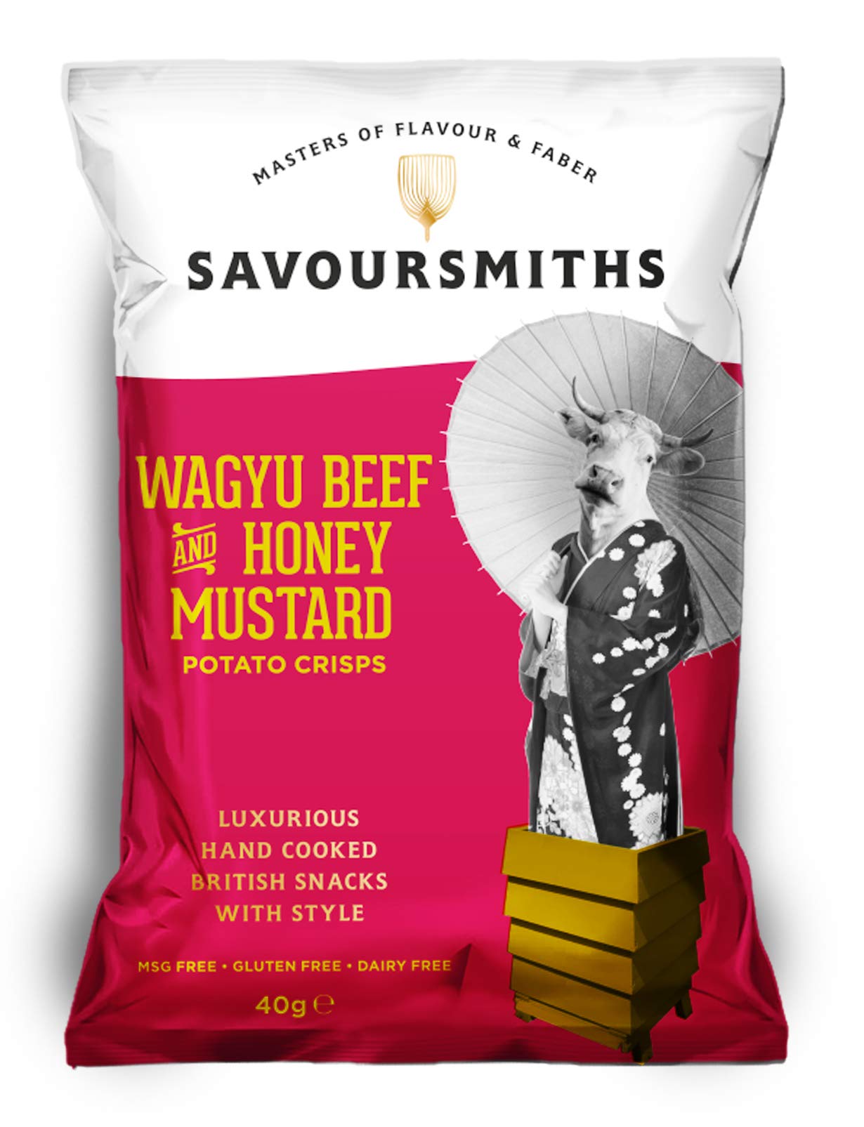 Savoursmiths Big 5 Flavours – 5 x 150 g Beutel | Luxus-Chips | Trüffel &amp; Rosmarin | Wagyu-Rindfleisch &amp; Honig-Senf | Wüstensalz | Somerset Cheddar &amp; Schalotte | Wüstensalz &amp; Essig | Gluten- &amp; MSG-frei 6
