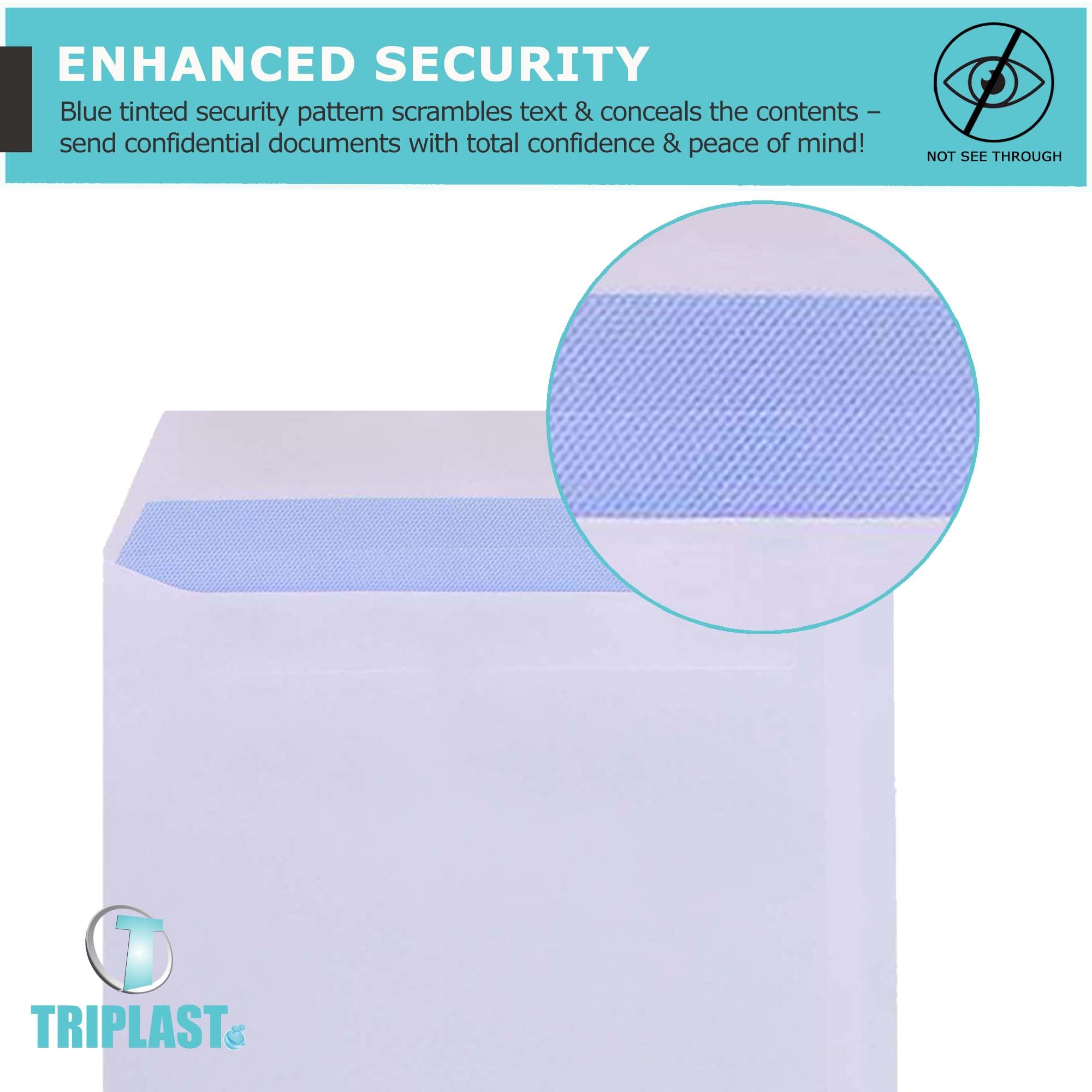Triplast C4 White Self Seal Security Envelopes - Pack of 50 | 324x229mm | 90 gsm 3
