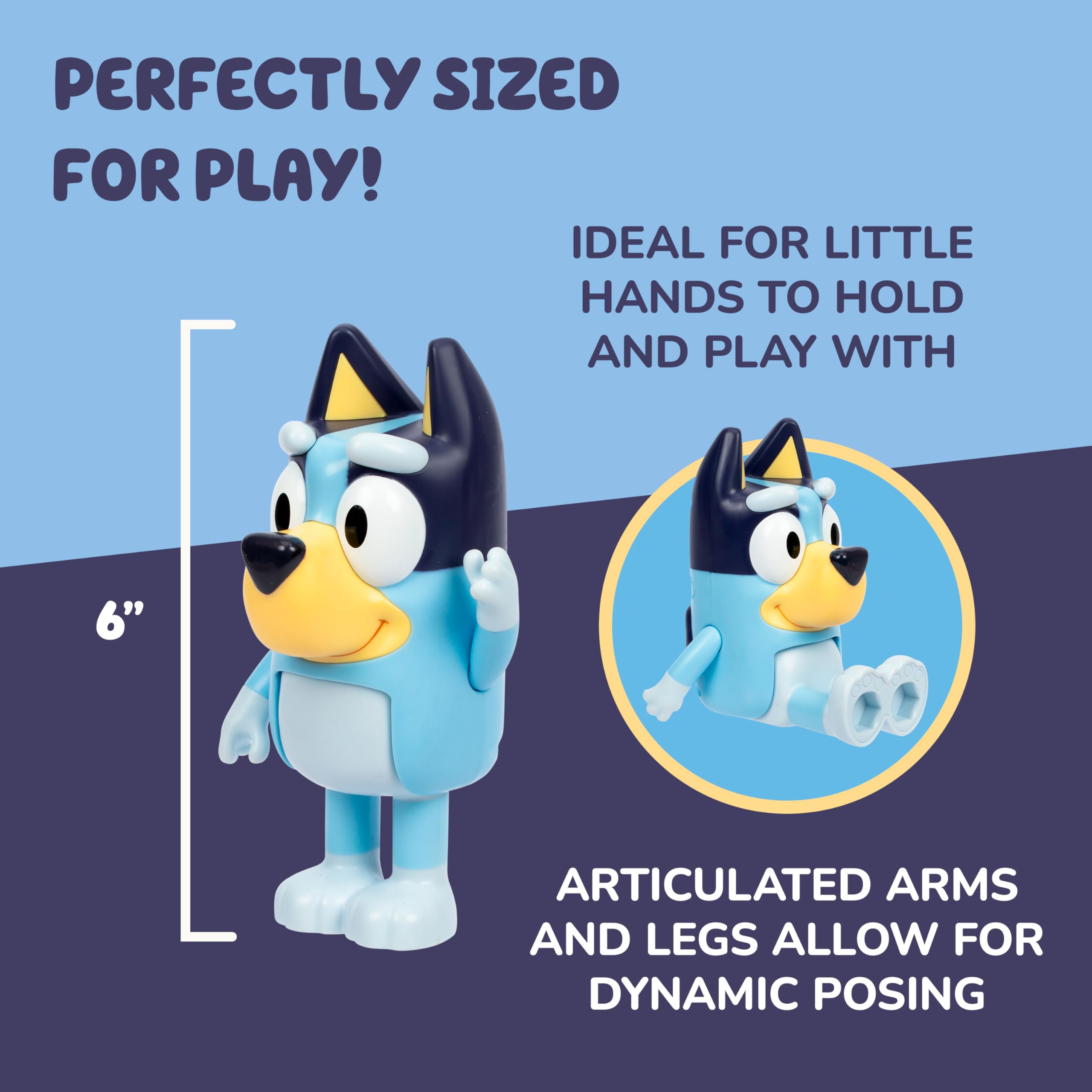Bluey Chat Mates - Interactive Talking Figure with 10 Phrases, Articulated Arms & Legs