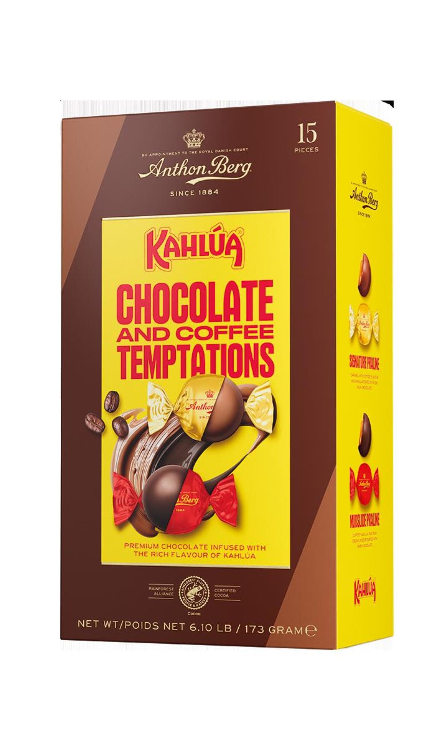 Anthon Berg Kahlua Gift Box - 15 Chocolate & Coffee Liqueur Infused Pralines