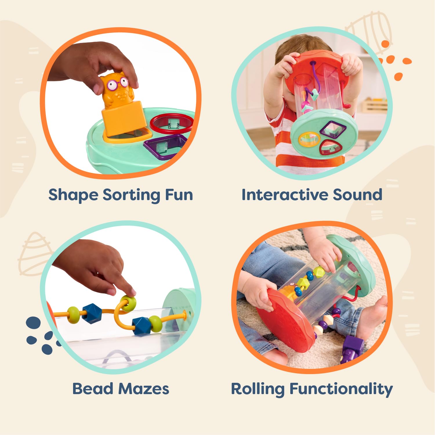 B. Toys Hooty-Hoo Owl Shape Sorter - Educational Baby Toy with Bead Maze & Whacky Sounds 11