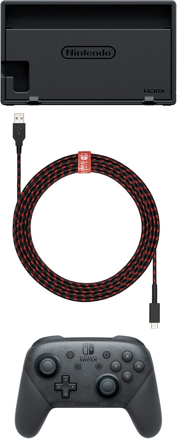 PDP 8-Foot USB-C Charging Cable for Nintendo Switch - Black/Red