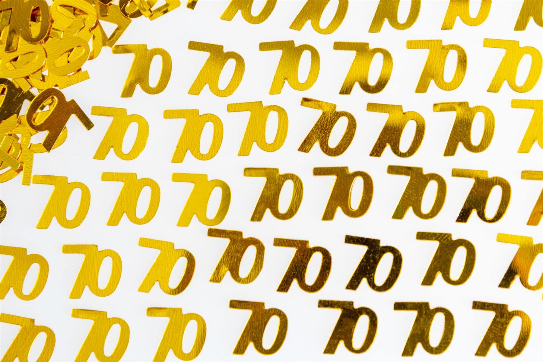 SHATCHI 14g Gold 70th Birthday Confetti Foil Metallic Glitz Table Scatter