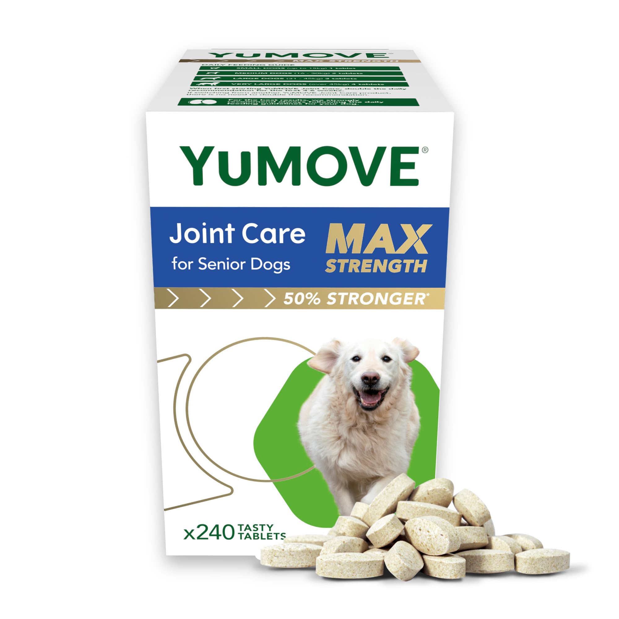 YuMOVE Max Strength Joint Supplement for Senior Dogs | 240 Tablets | Fish Flavor