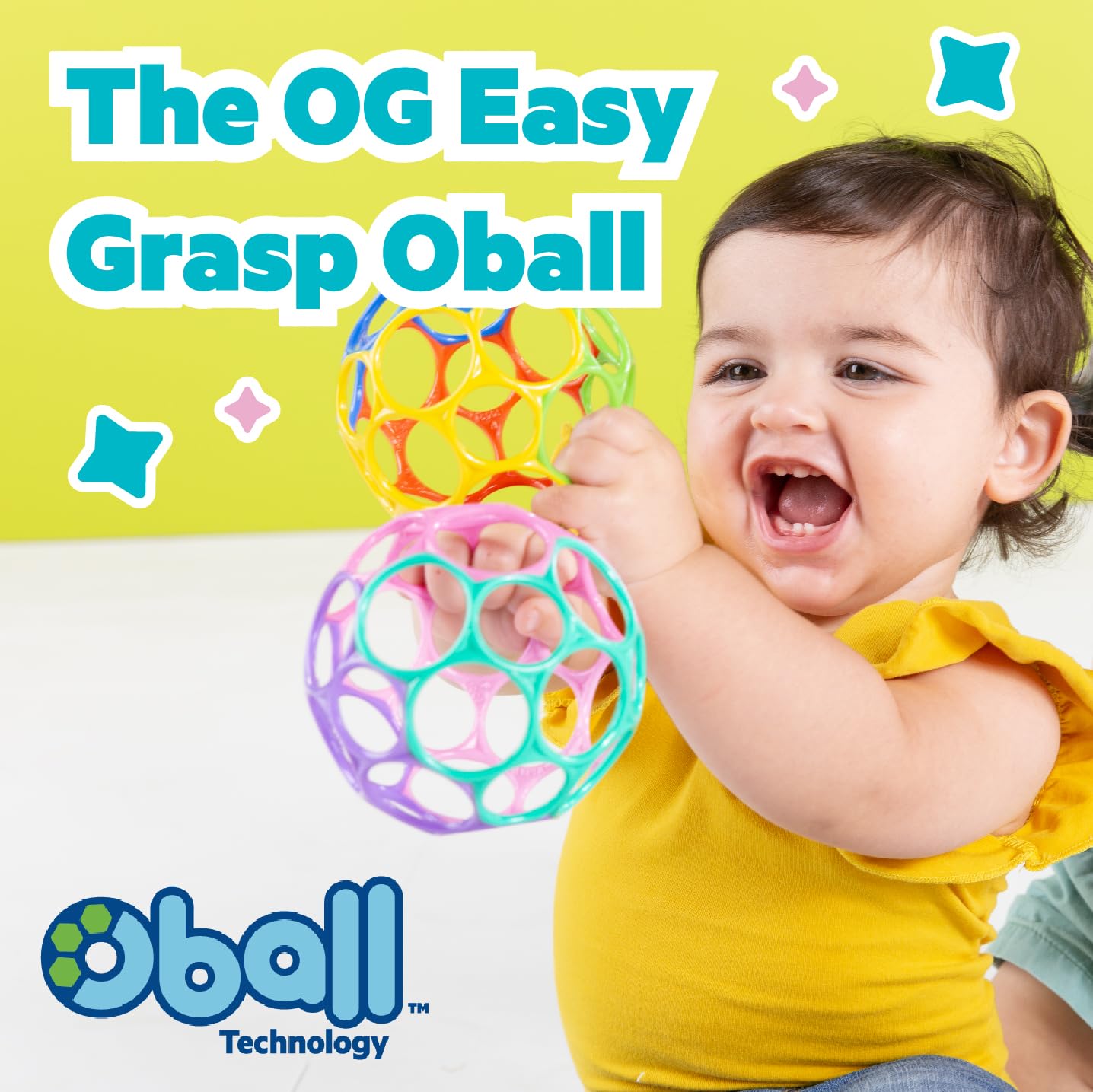 Bright Starts Oball Easy-Grasp Rattle - BPA-Free Infant Toy for Newborns 5