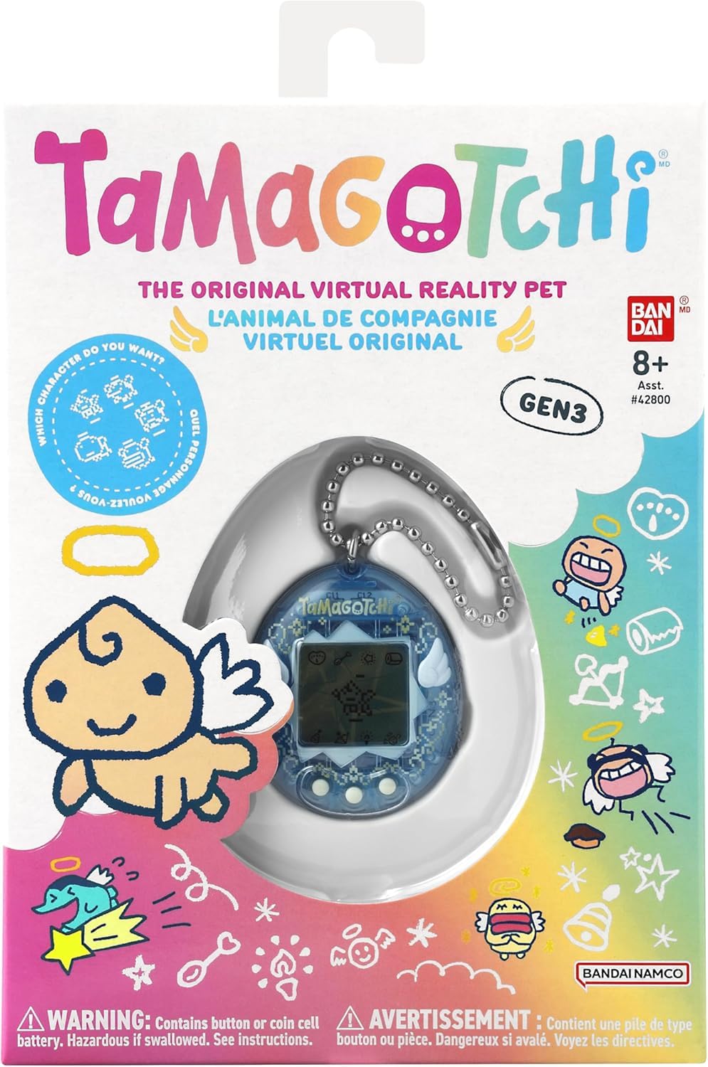 TAMAGOTCHI Original Angel Sky Digital Pet - Electronic Virtual Pet Toy for Kids 8+