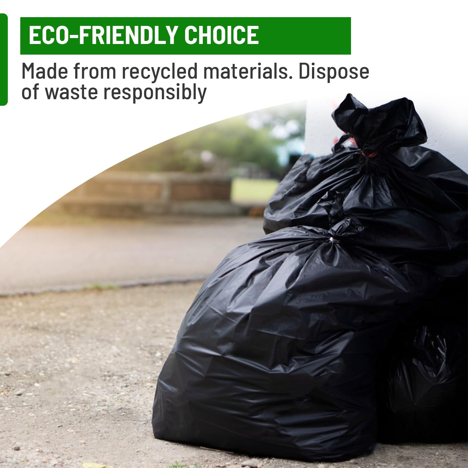 Delka Heavy Duty Black Bin Bags – 25 Micron Extra Strong Leak-Proof Garbage Liners – 25 Pack 3