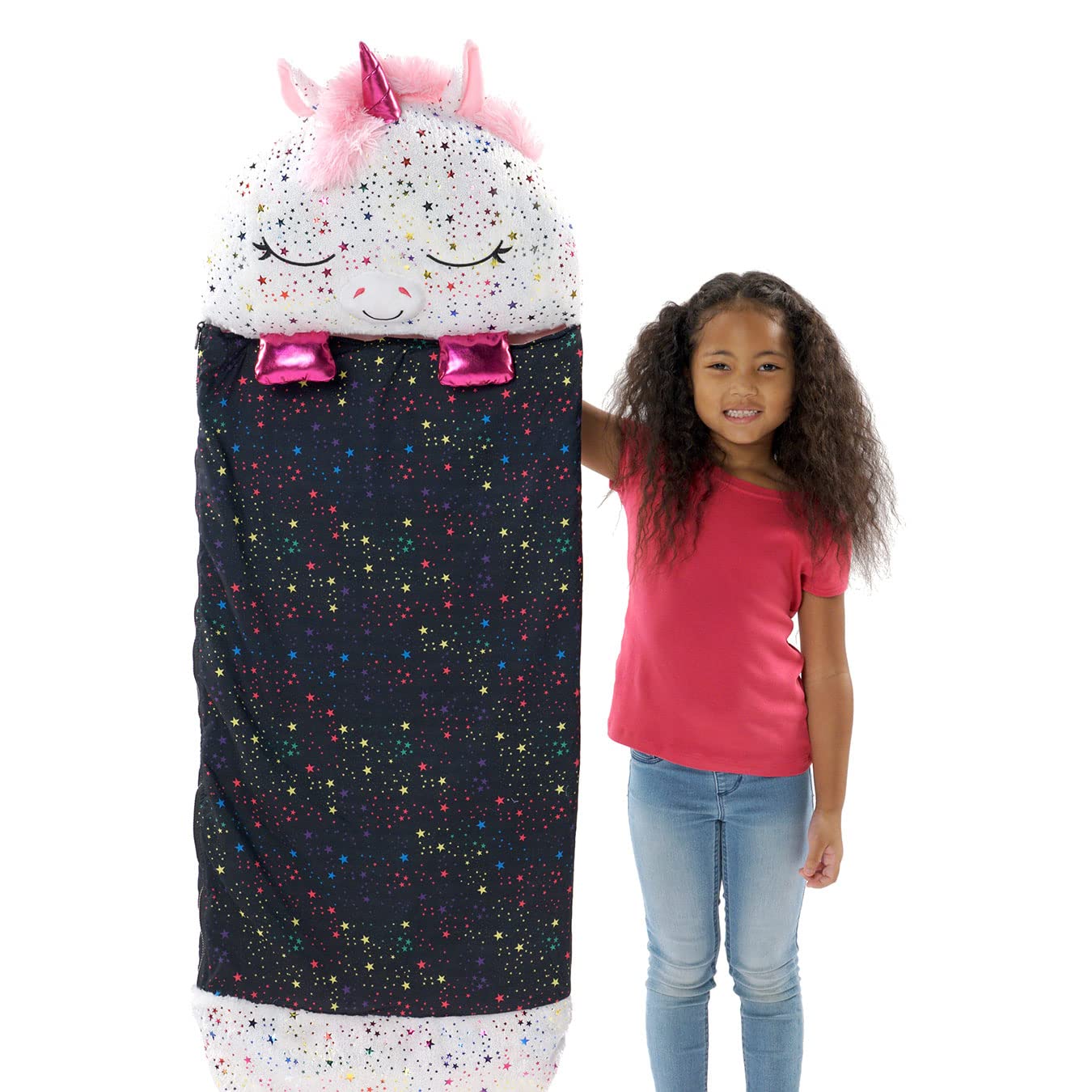 Happy Nappers Shimmer Unicorn Slumber Bag - 2-in-1 Plush Toy & Sleeping Bag | Ages 7+ 4